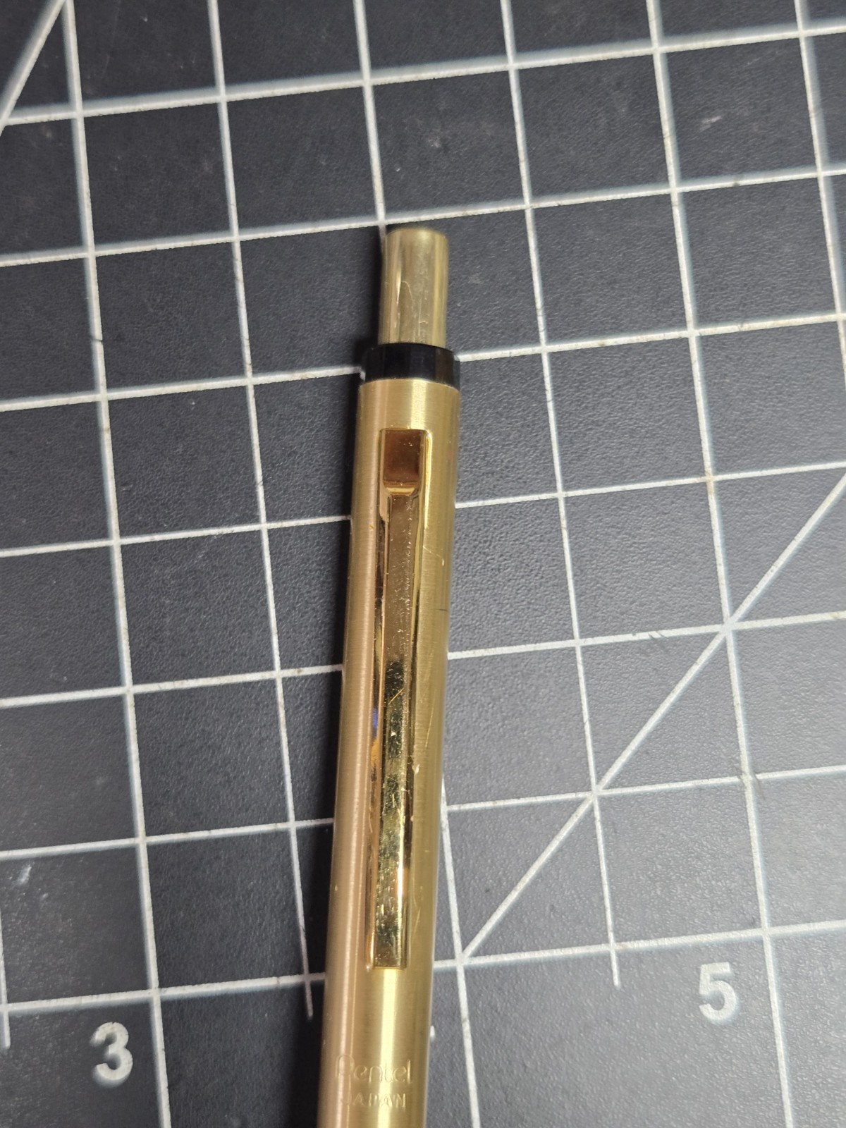 vtg pentel gold tone mechanical lead pencil .5 5