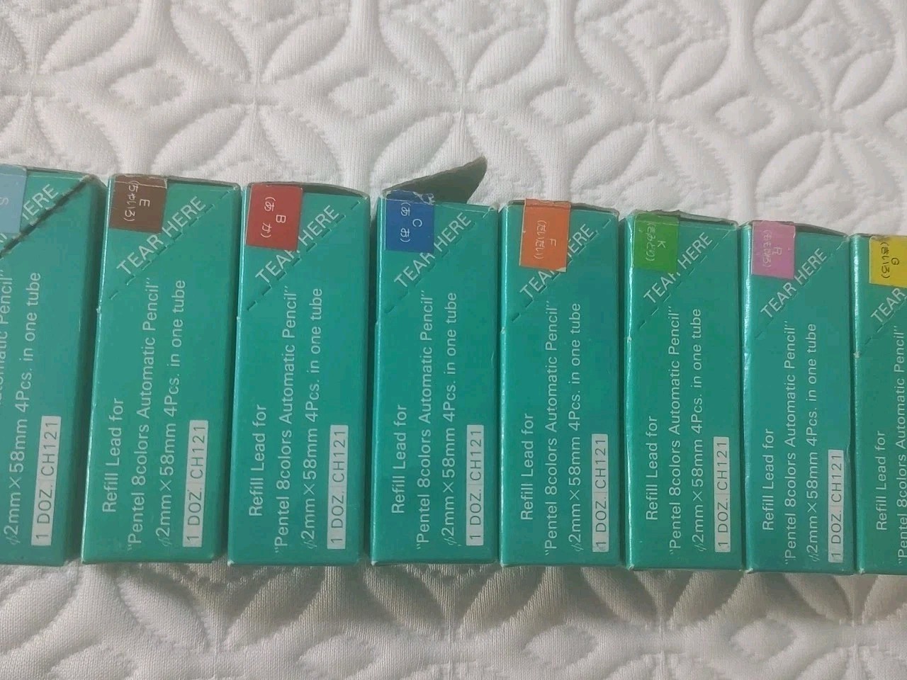 Pentel Refill Lead For Pentel 8 Color Automatic Pencil 2mm x 58mm Open 4PC Tubes