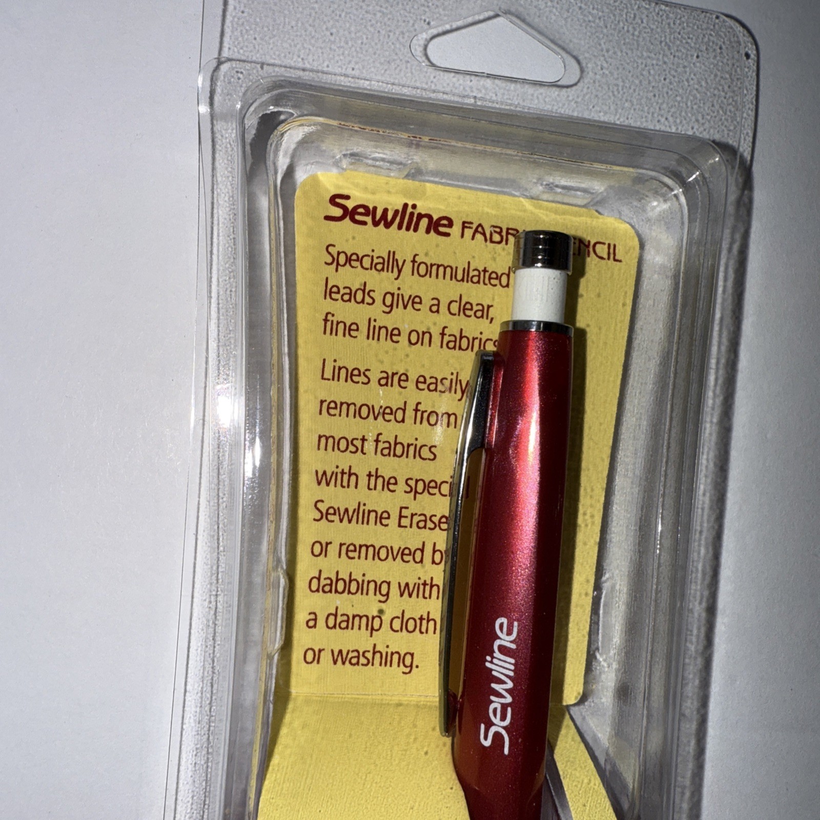 Sewline Mechanical Fabric Pencil White Clear Fine Lines Easily Removed/Quilters