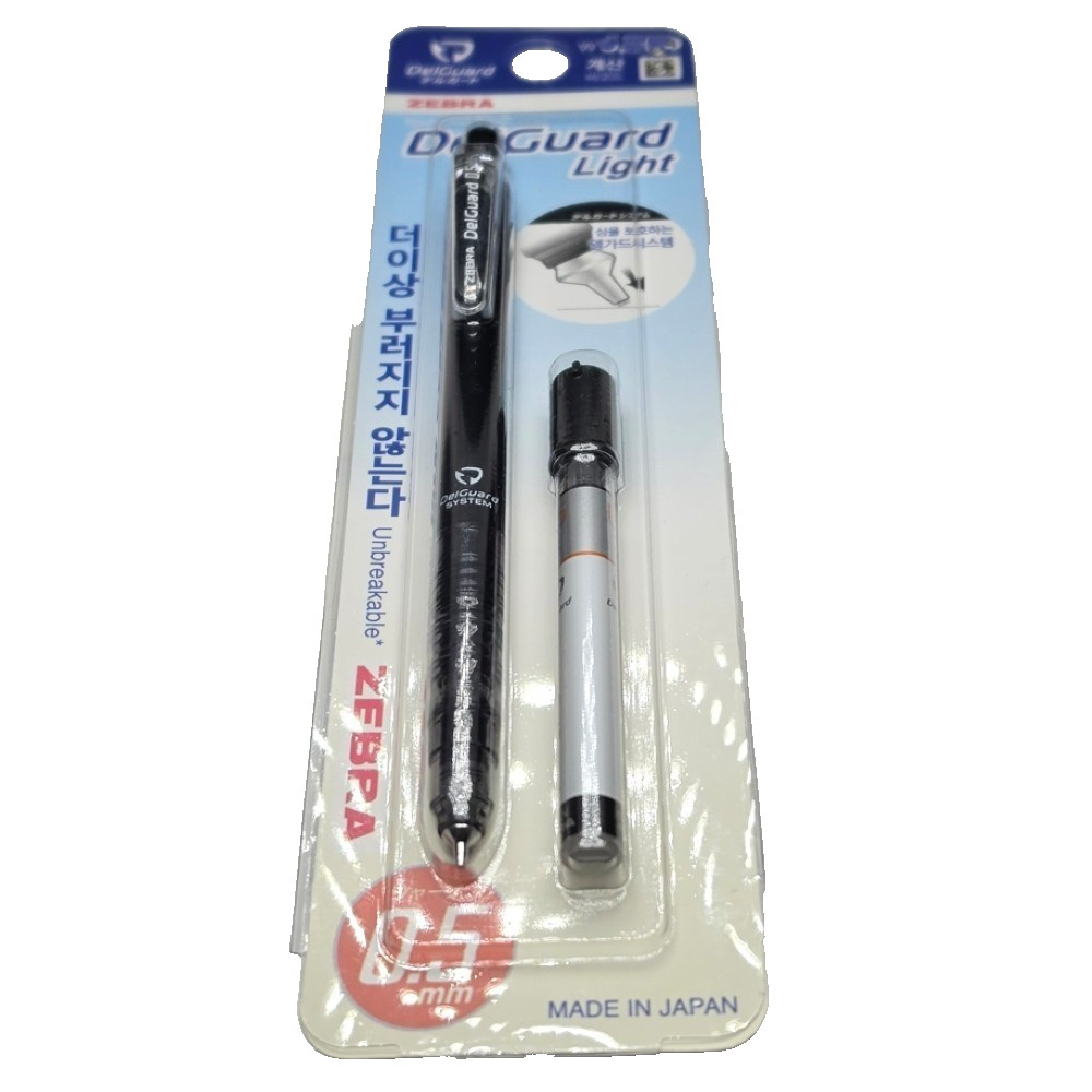 Zebra DelGuard 0.5mm Mechanical Pencil 105mm Black or Clear 1pc Japan