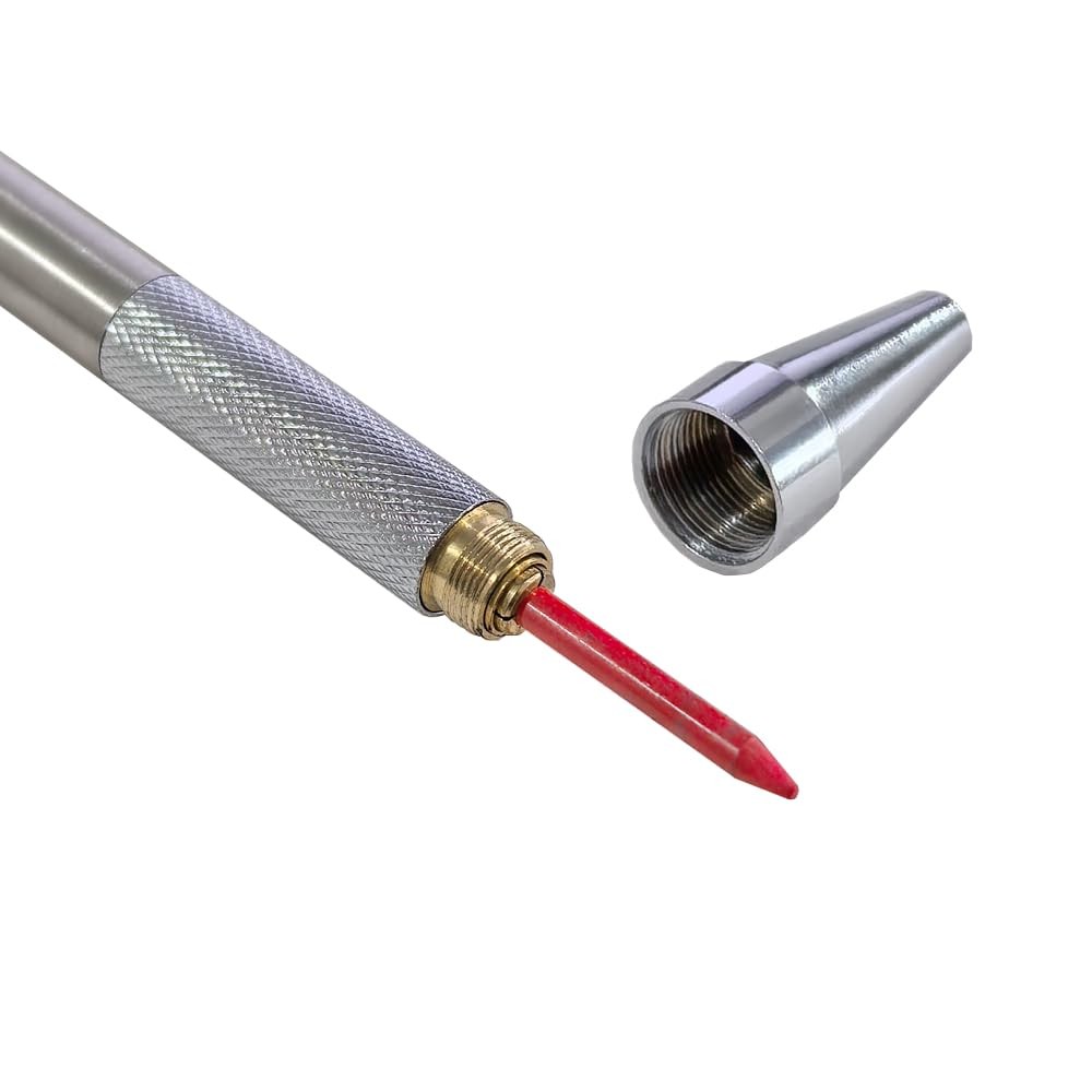 Solid Mechanical Carpenter Pencils Set 3.0mm Silver 2 Pencils 2 Box Lead