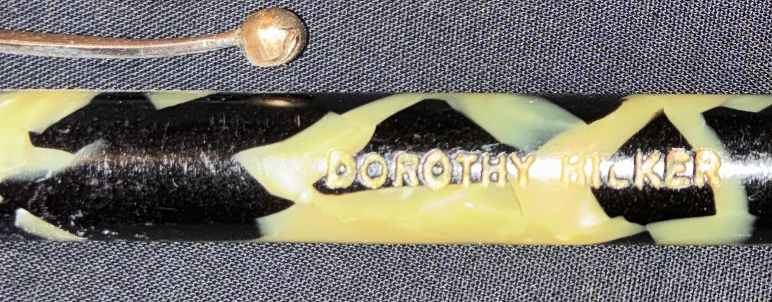 Vintage Redipoint Aristocrat Pearl & Black Mech Pencil Mex Hildago Cement Gold
