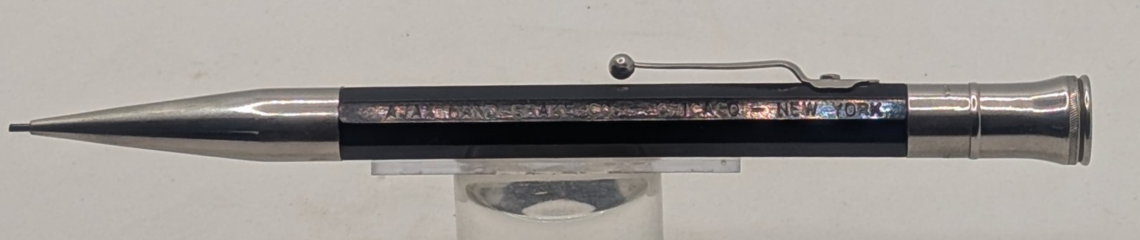 Early Oversized Autopoint Model 12 Silvonite Mechanical Pencil With Bell Cap
