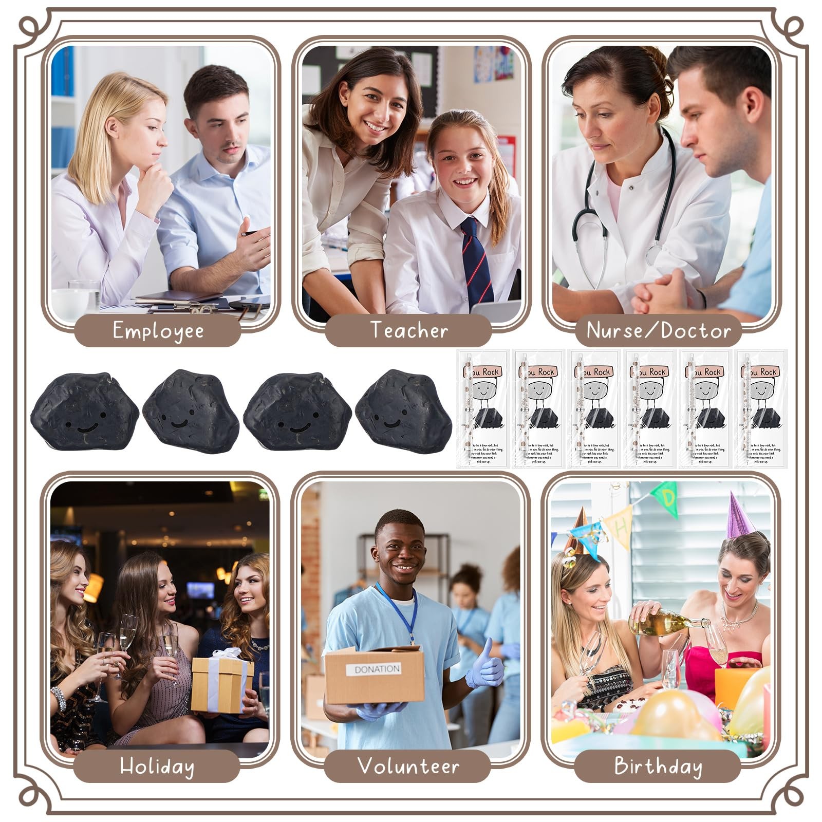 36 Sets You Rock Resin Smile Stone Pencil Card Teacher Coworker Gift 0.7mm