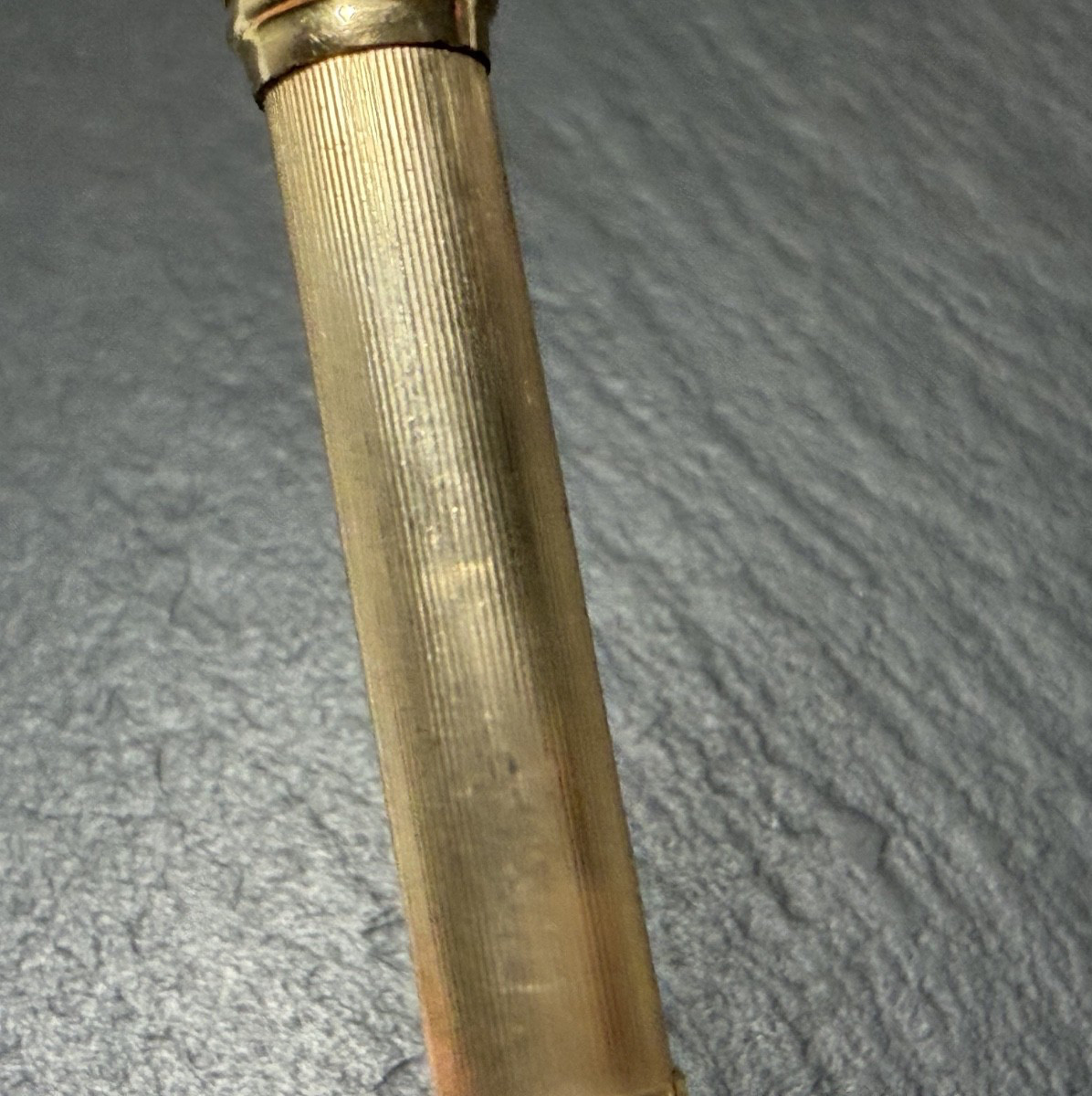 ANTIQUE GOLD FILLED TELESCOPING MECHANICAL PENCIL WITH LOOP, MONOGRAM N1006
