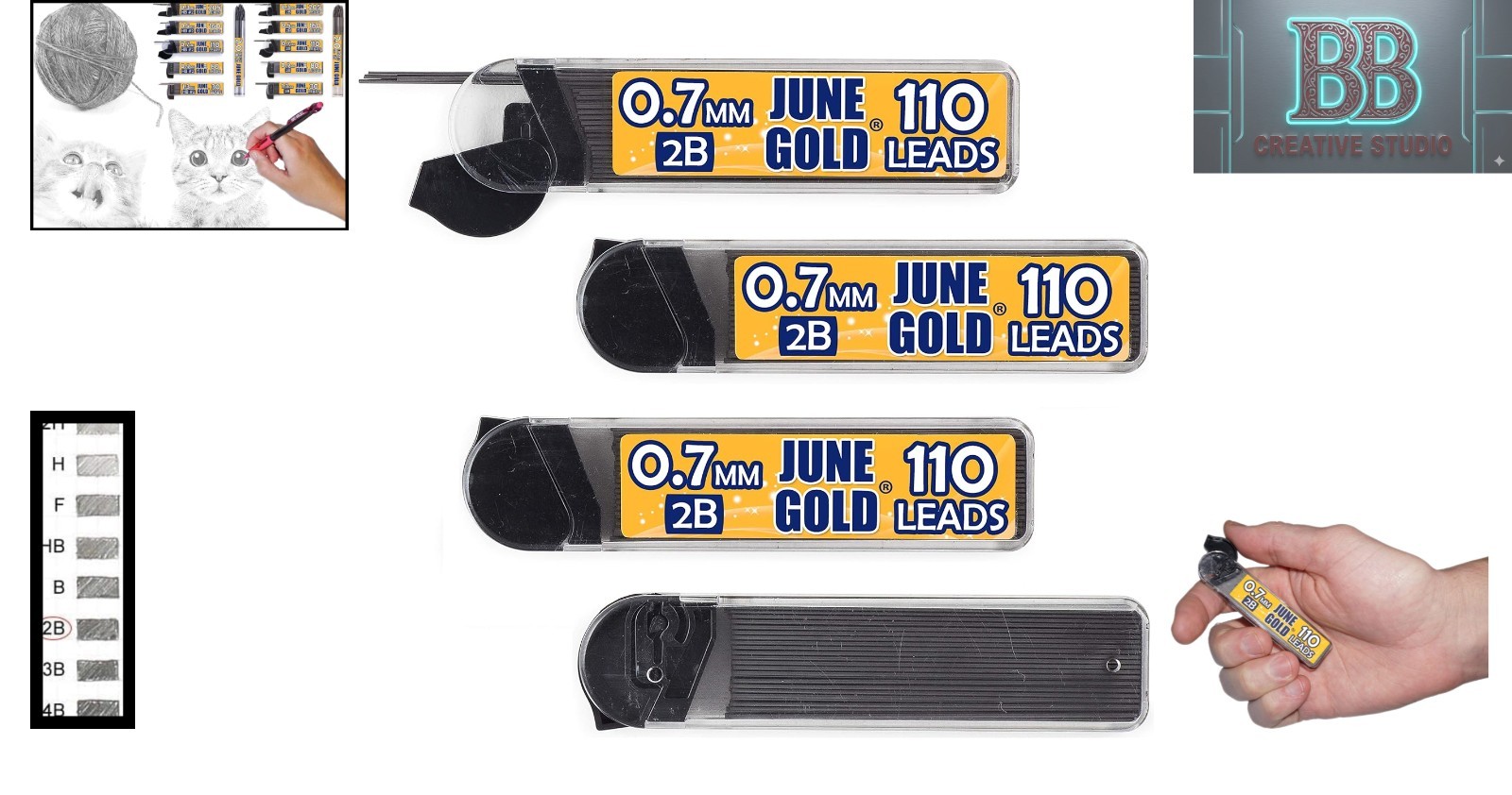 440 Count 0.7mm Graphite Lead Refills 2B – Break-Resistant & Elegant Dispenser