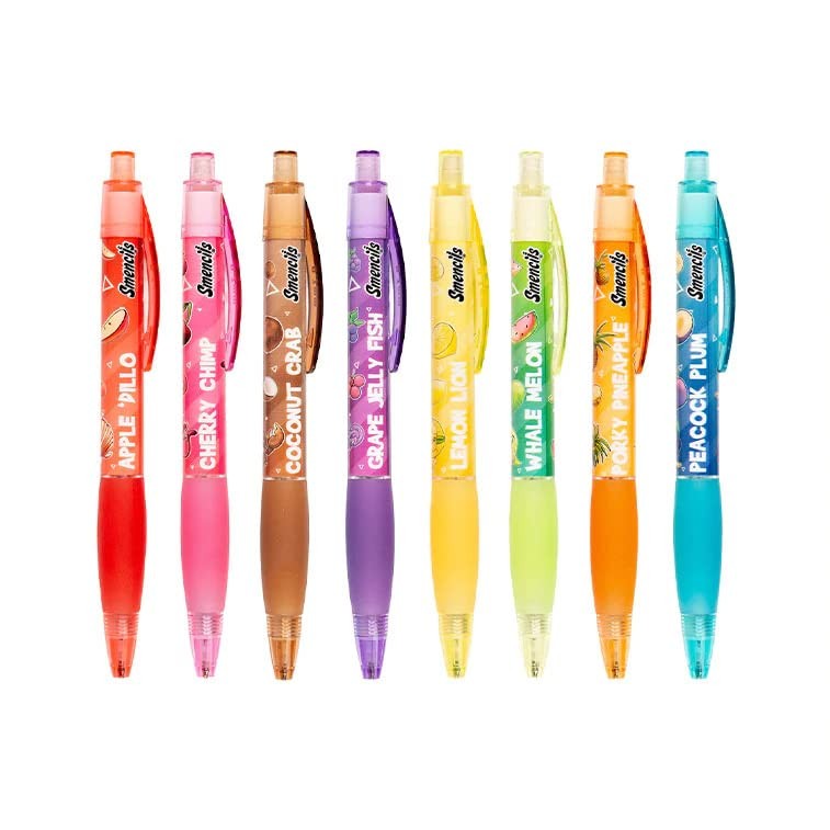 Mechanical Smencils – Patented Gourmet Scented 8 Count (Pack of 1), Fruit Zoo