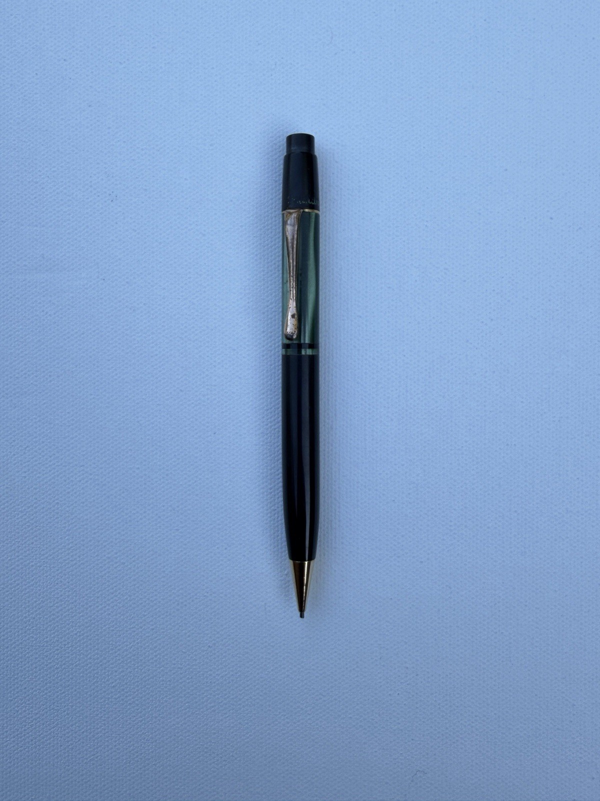 Vintage Pelikan 200 pusher pencil D.R.P Milano in Green marbled, Black & Gold