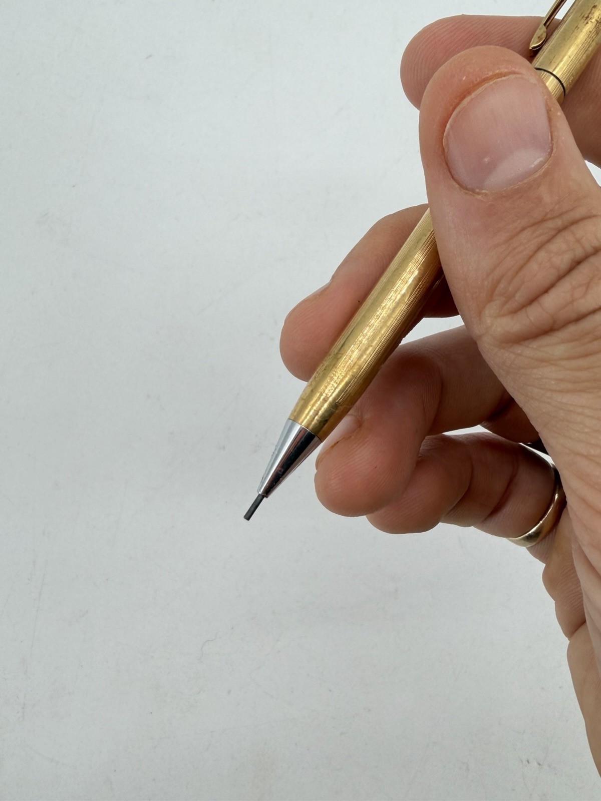 Vintage Anson Heavy Gold Electroplated Red Jewel Mechanical Pencil USA RARE