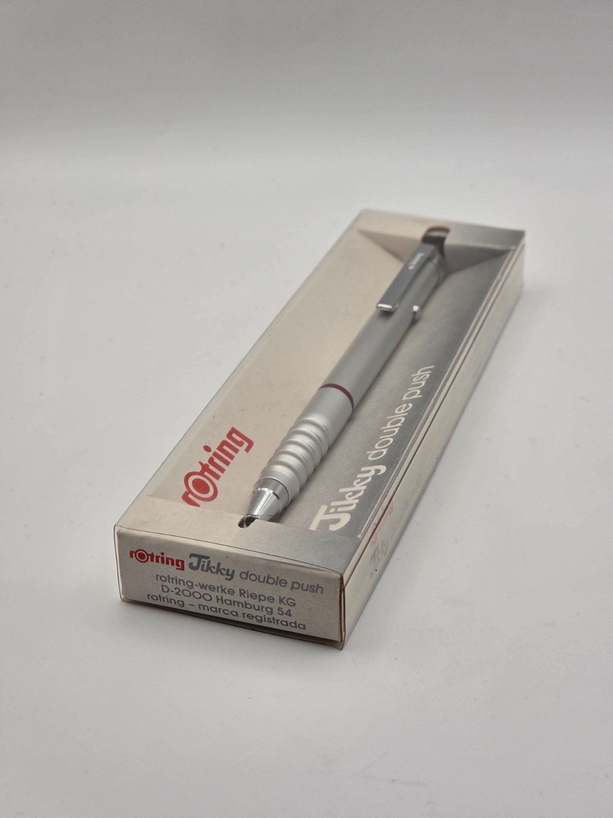 Vintage Rotring Tikky Double Push 0.5mm Mechanical Pencil Silver Matte Boxed