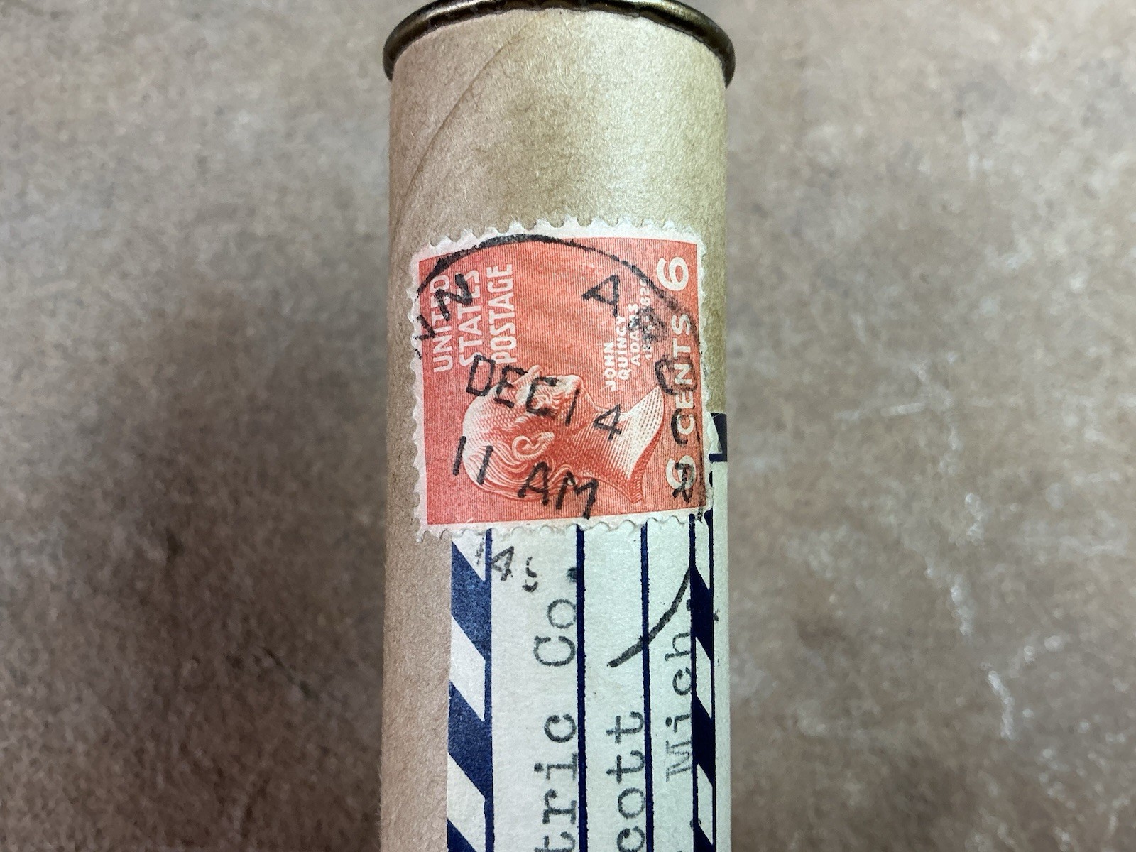 Vtg Ad Mechanical Pencil 8 Ball Cap, City Electric Ann Arbor Old Mail Tube 6¢