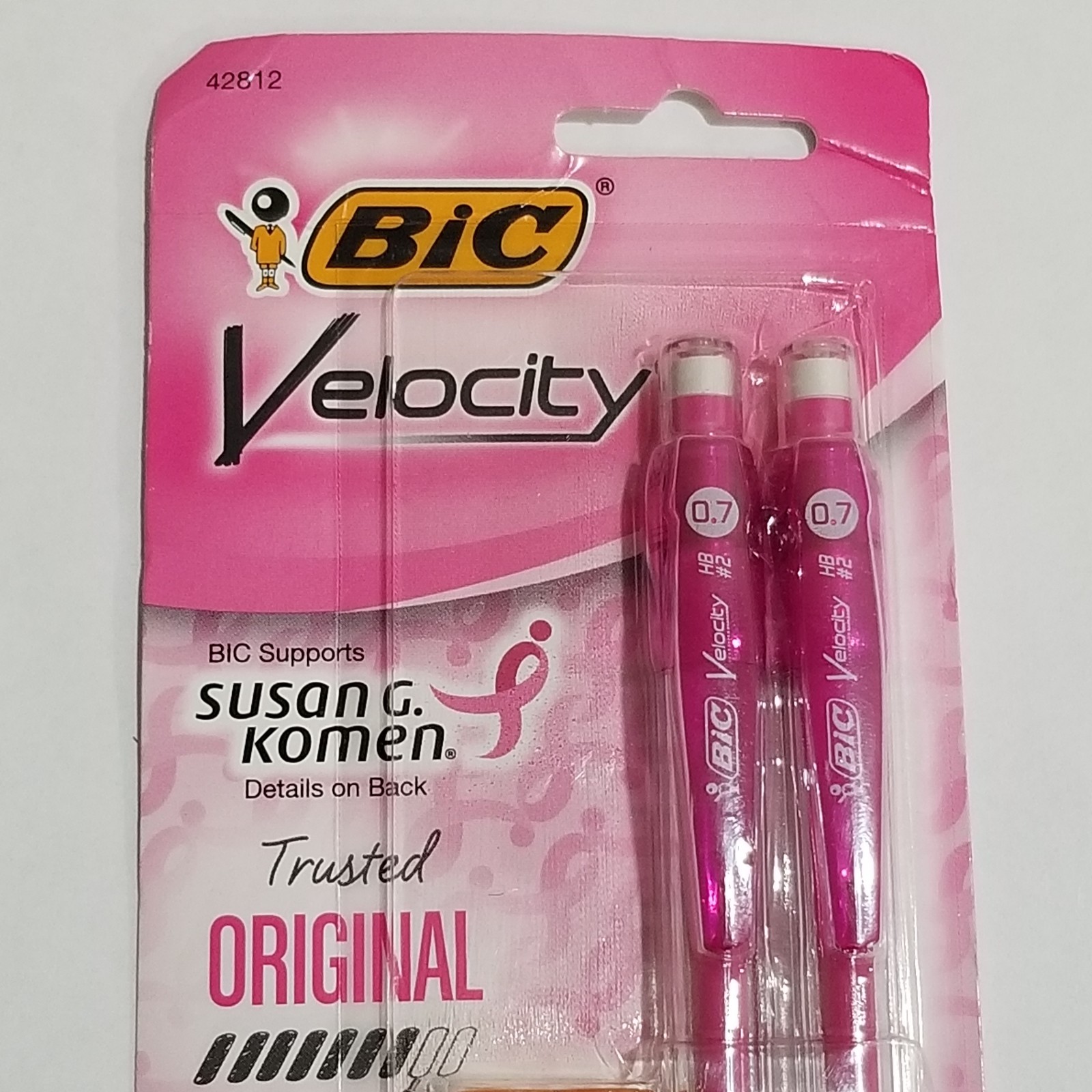 Bic Velocity Susan G Komen for the Cure #2 0.7mm Mechanical Pencil Set Pink