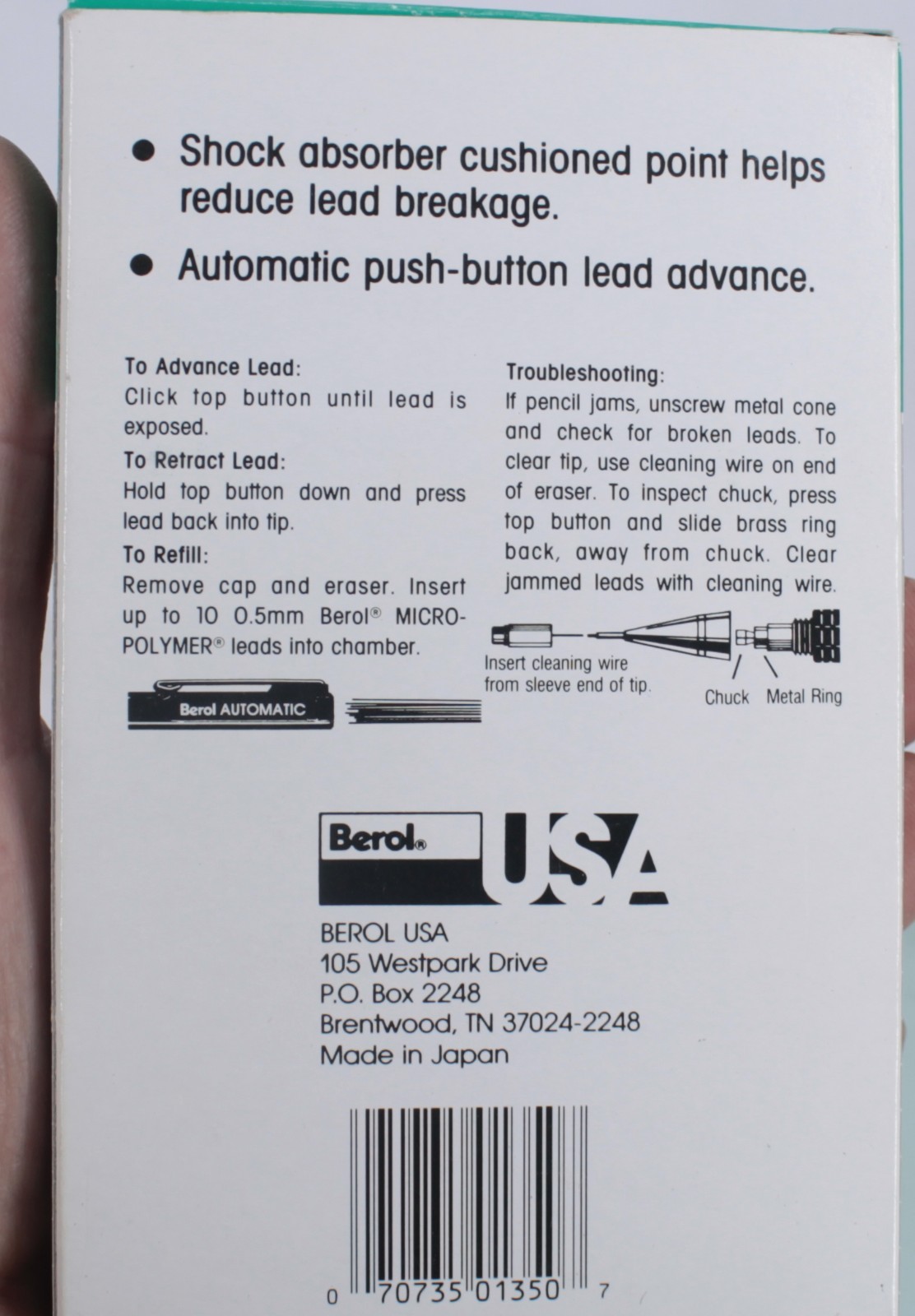 Berol AUTOMATIC TL-5 10 NAVY BLUE NEW IN BOX .5MM Mechanical Pencils .5mm Japan