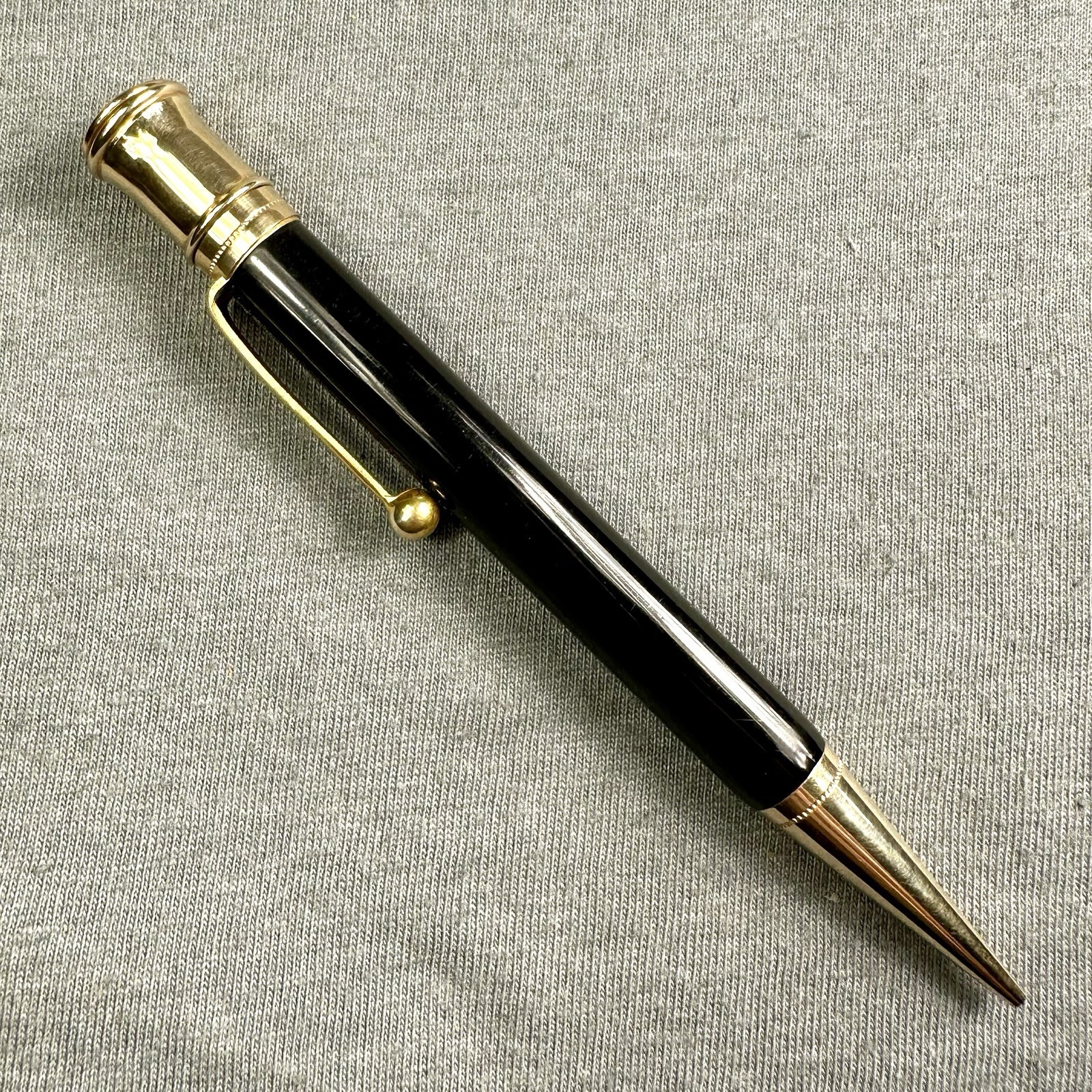 Vintage Parker Duofold Mechanical Pencil Gleaming Black Gold Filled Trim
