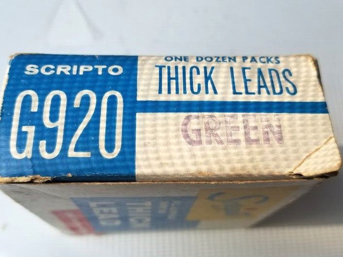 Vintage 12 Packs Scripto G920 All-Surface Thick Green Marking Leads NOS