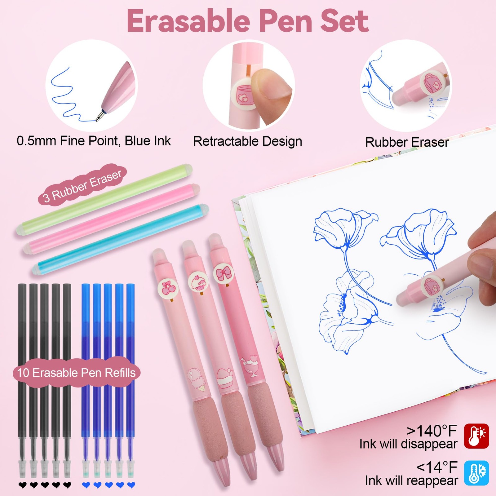 61 PCS Aesthetic School Supplies with Cute Pencil Case Pastel Highlighters Ge…