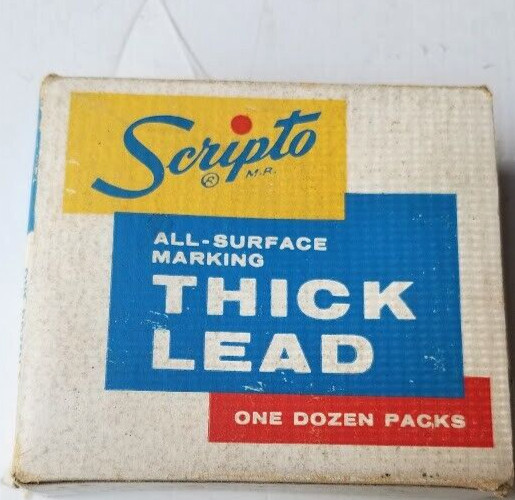 Vintage 12 Packs Scripto G920 All-Surface Thick Green Marking Leads NOS