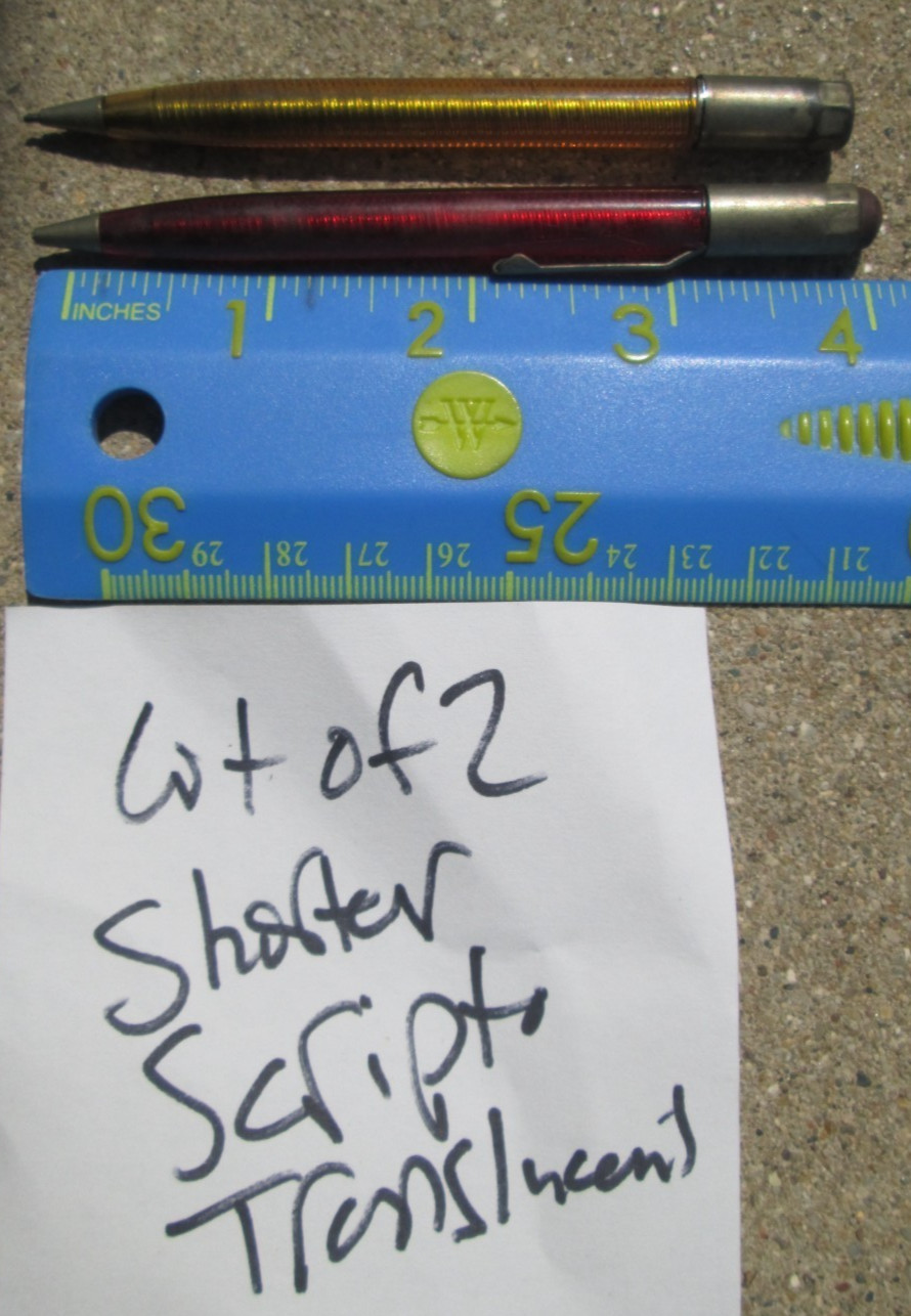 Lot of 2 Scripto Atlanta Short 4″ Translucent Mechanical Pencils As-Is