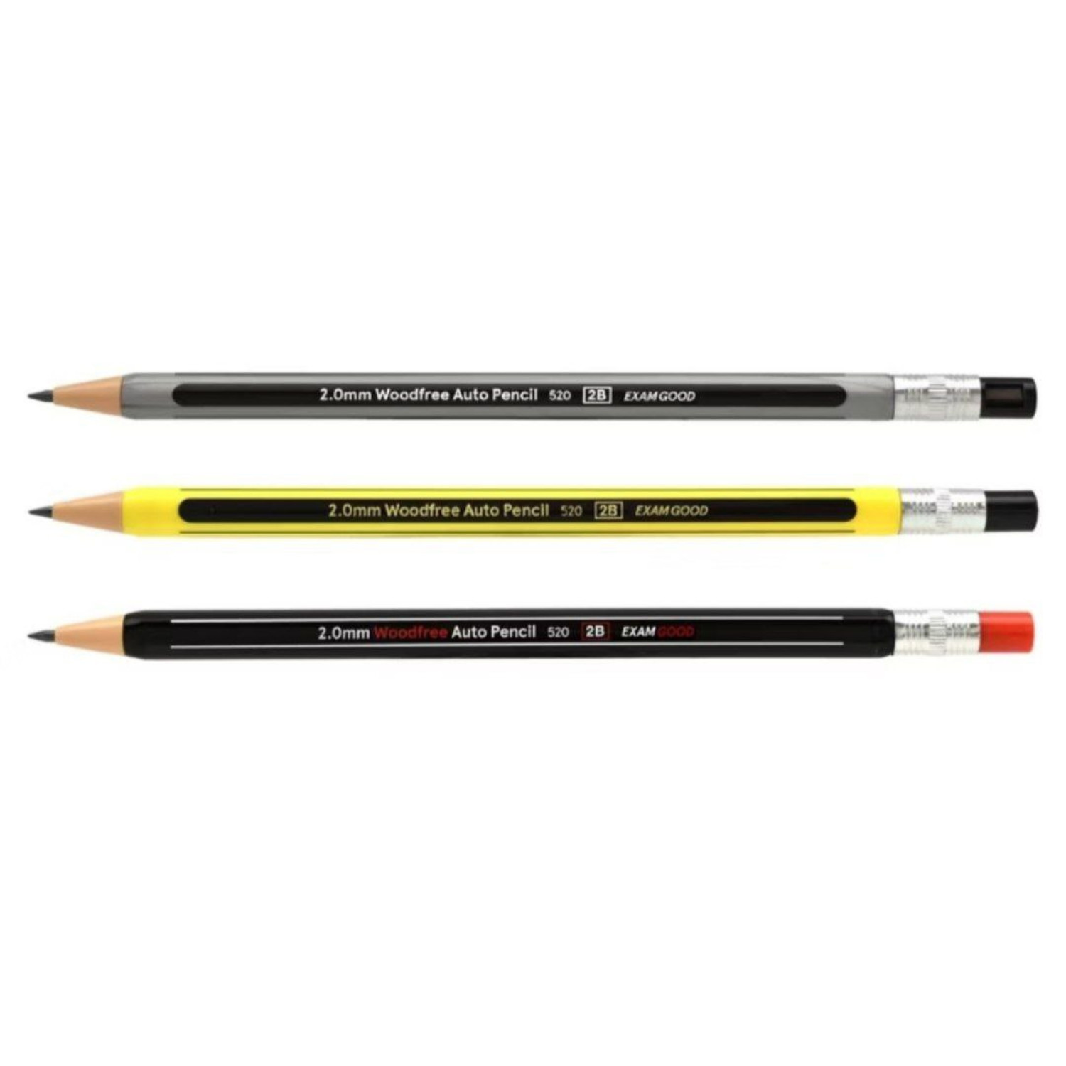 2 Sets (Black + Random) Unicorn Stationery Exam Eco-Friendly Auto Pencil 2.0mm