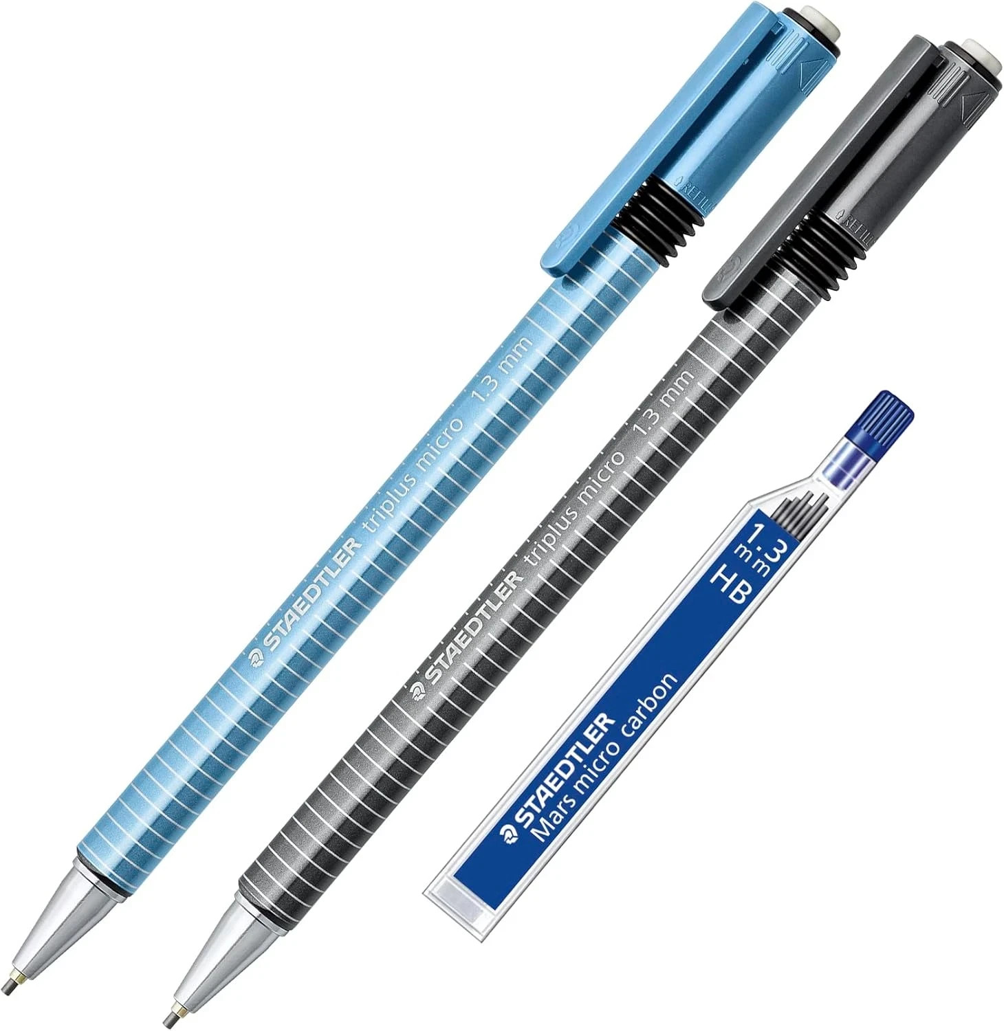 STAEDTLER Triplus Micro Mechanical Pencils, 1.3Mm #2 Lead with Twist Eraser, Erg