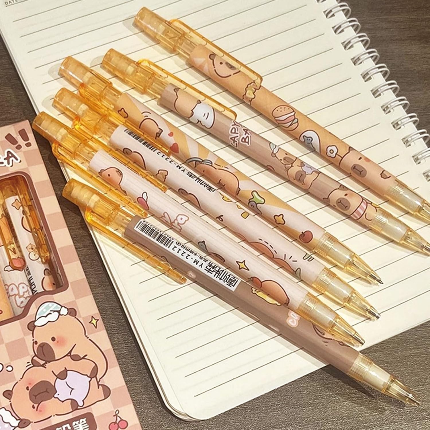 4 Pcs Cute Capybara Mechanical Pencils with Eraser 0.5mm for School & Office
