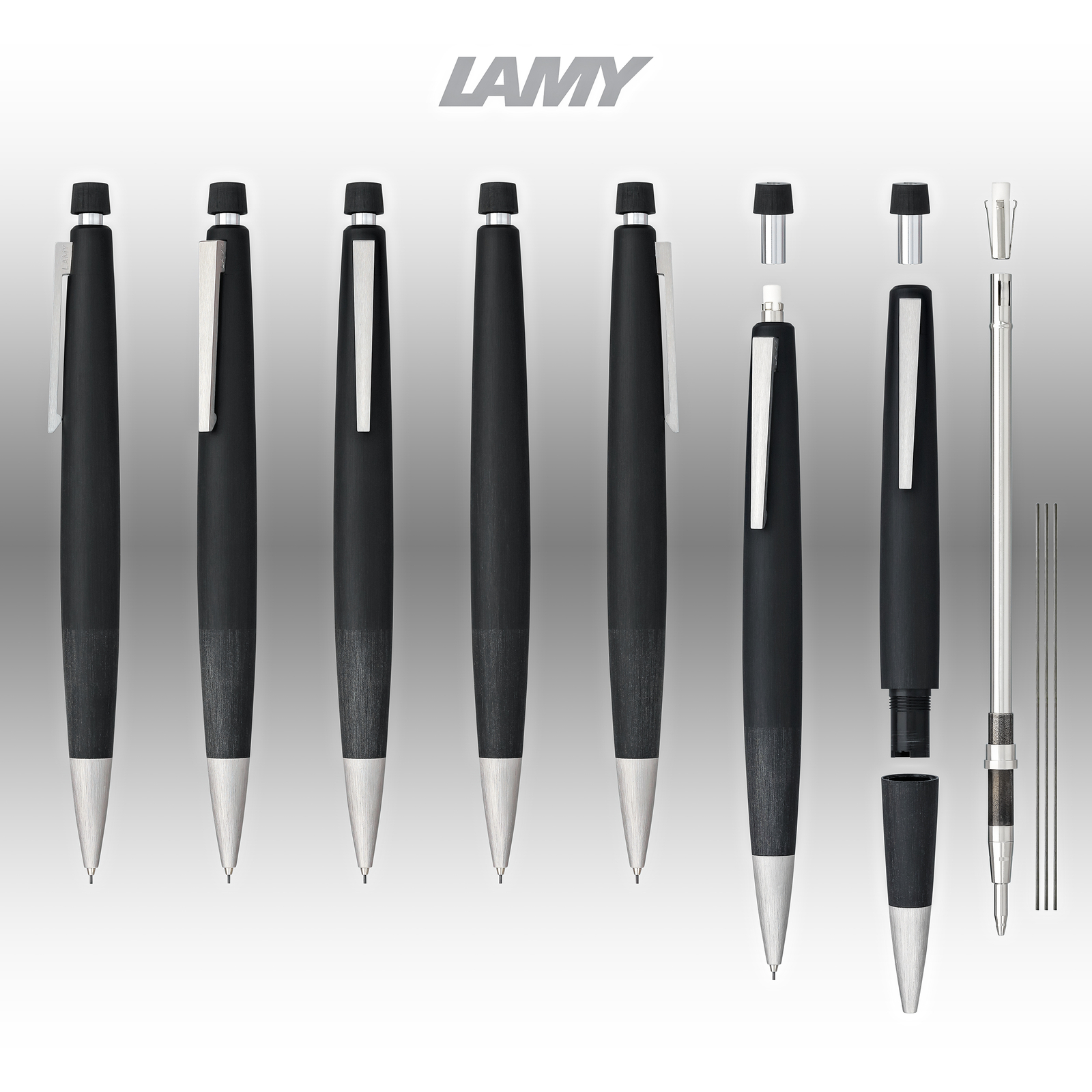 Lamy 2000 Mechanical Pencil in Black – 0.5mm – Made in Germany – NEW