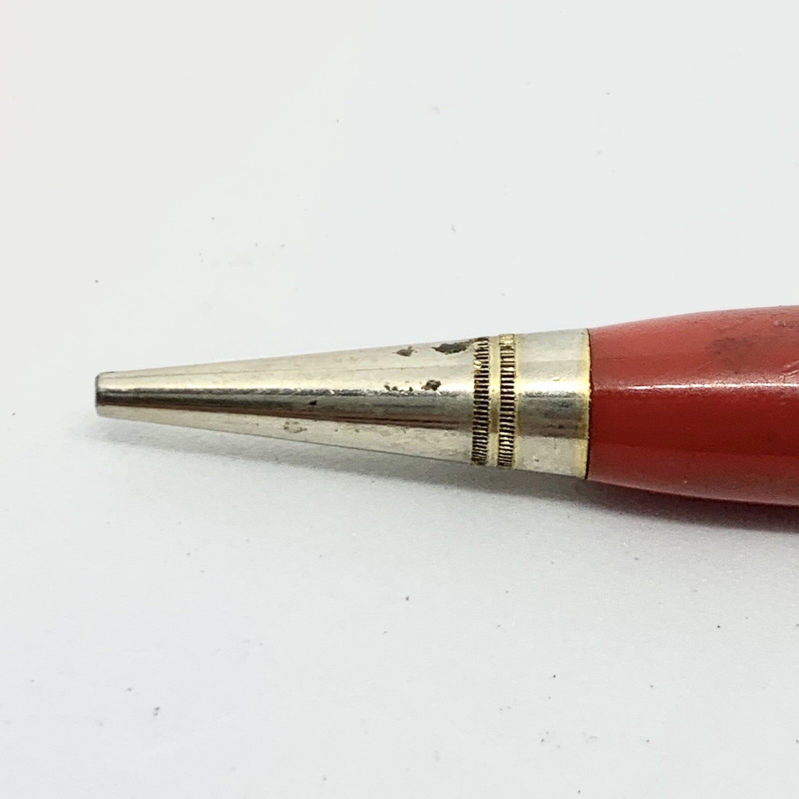 Vintage Redipoint Mechanical Pencil Advertising Automotive White Red Bakelite