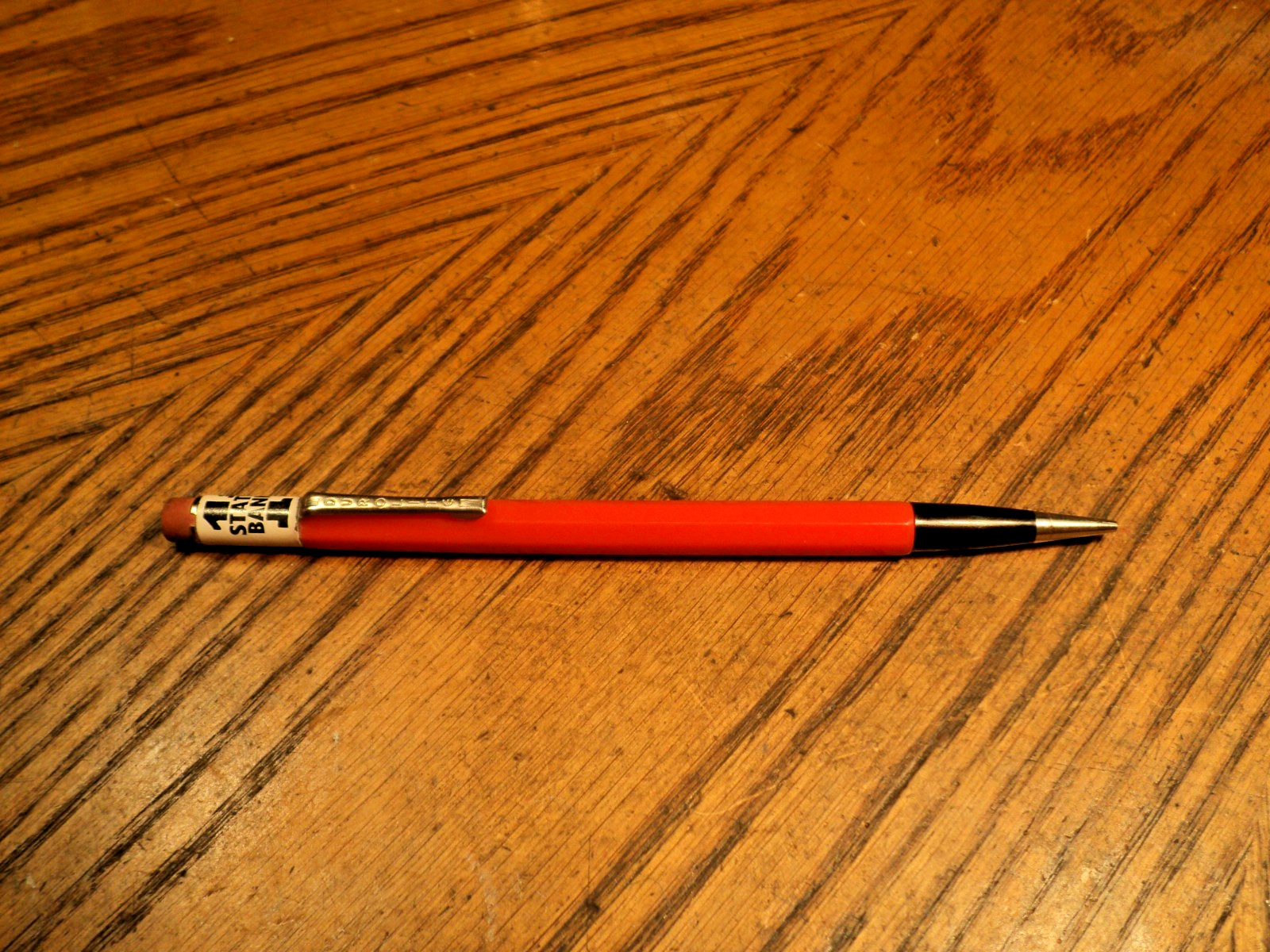 Vintage Durolite Mechanical Pencil First State Bank Elkhart KA 5-5/8″ Long USA