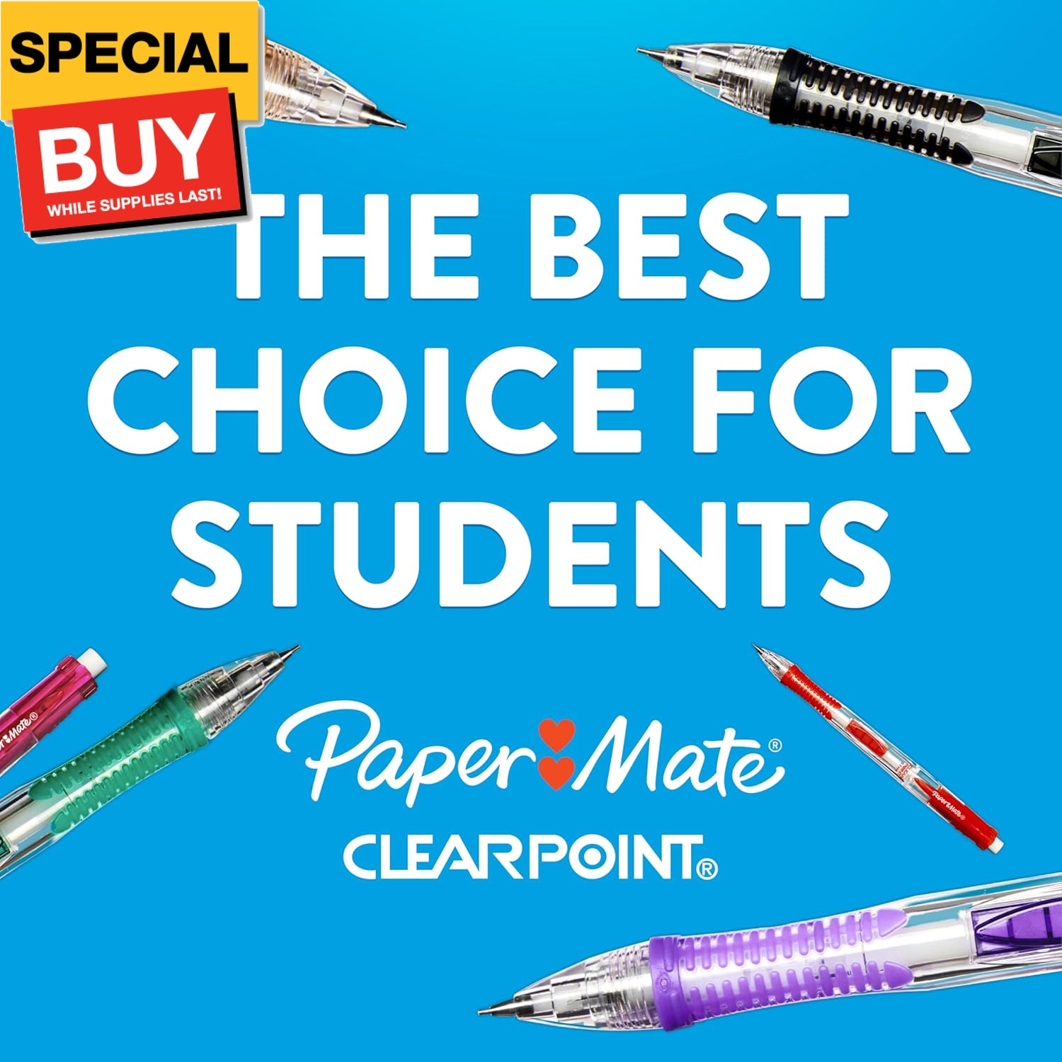 Clearpoint Mechanical Pencils 0.7mm, HB #2 Pencil Lead, 2 Pencils, School Suppli