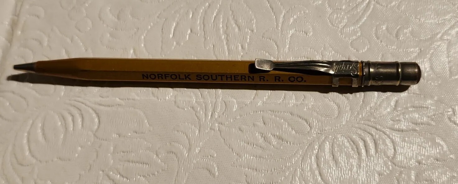 Antique Scripto Mechanical 4-47 Pencil Norfolk Southern R. R. Co.