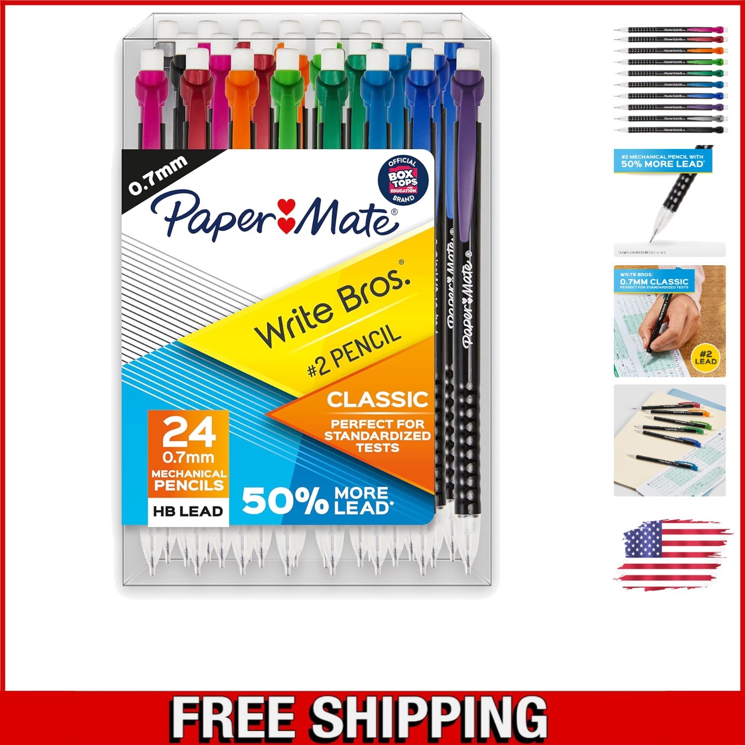 0.7mm Mechanical Pencils with Comfort Grip – 24 Pcs Perfect for Tests