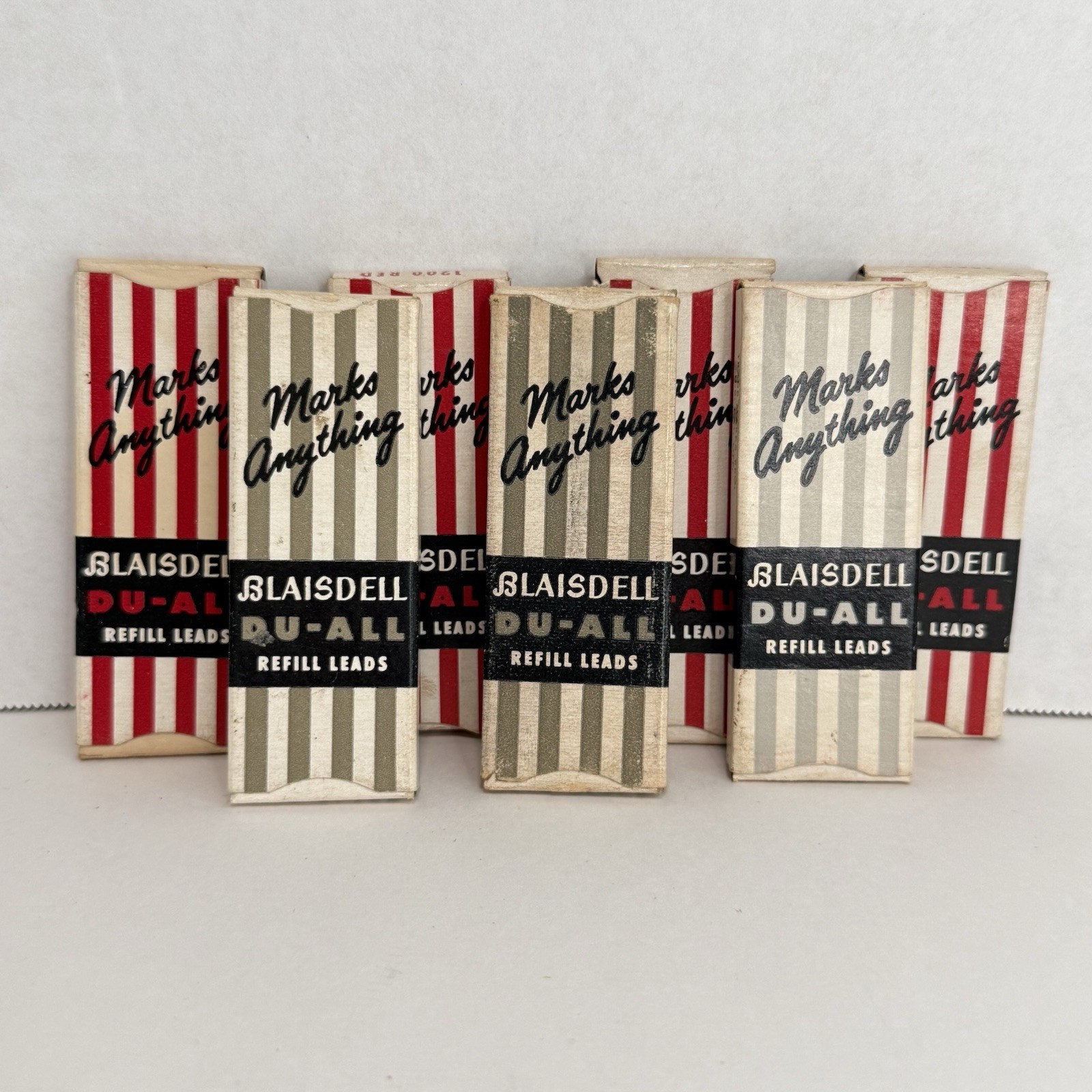 Vintage Blaisdell DU-ALL Marking Pencil Lead Lot Red Black Refills USA