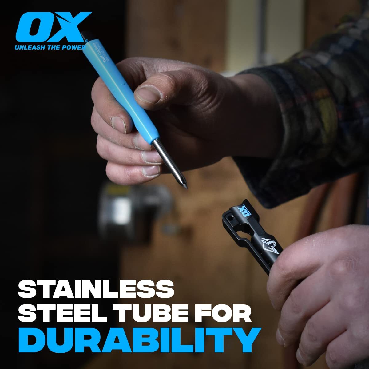OX Tuff Carbon Marking Pencil Set 4 Piece with Built-in Sharpener 2.8mm Lead