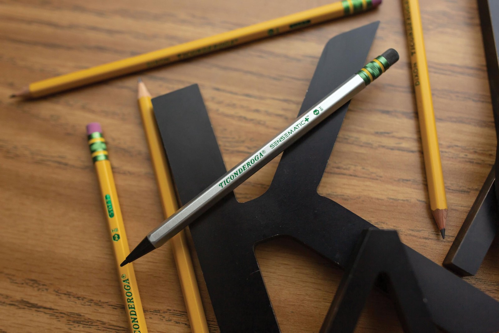 Ticonderoga Sensematic Mechanical Pencil, 1 Count (Pack of 2), Black,Silver