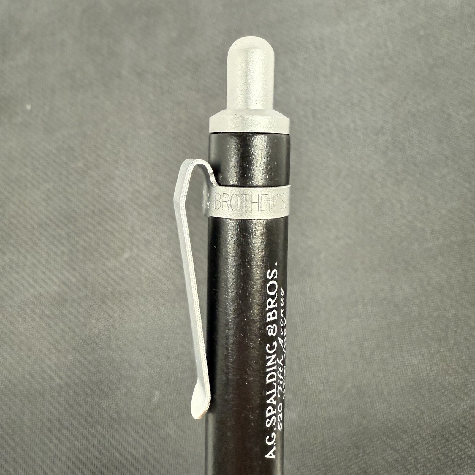 A.G.Spalding & Bros Silver & Black Wood Mechanical Pencil 0.5mm RF Japan RARE