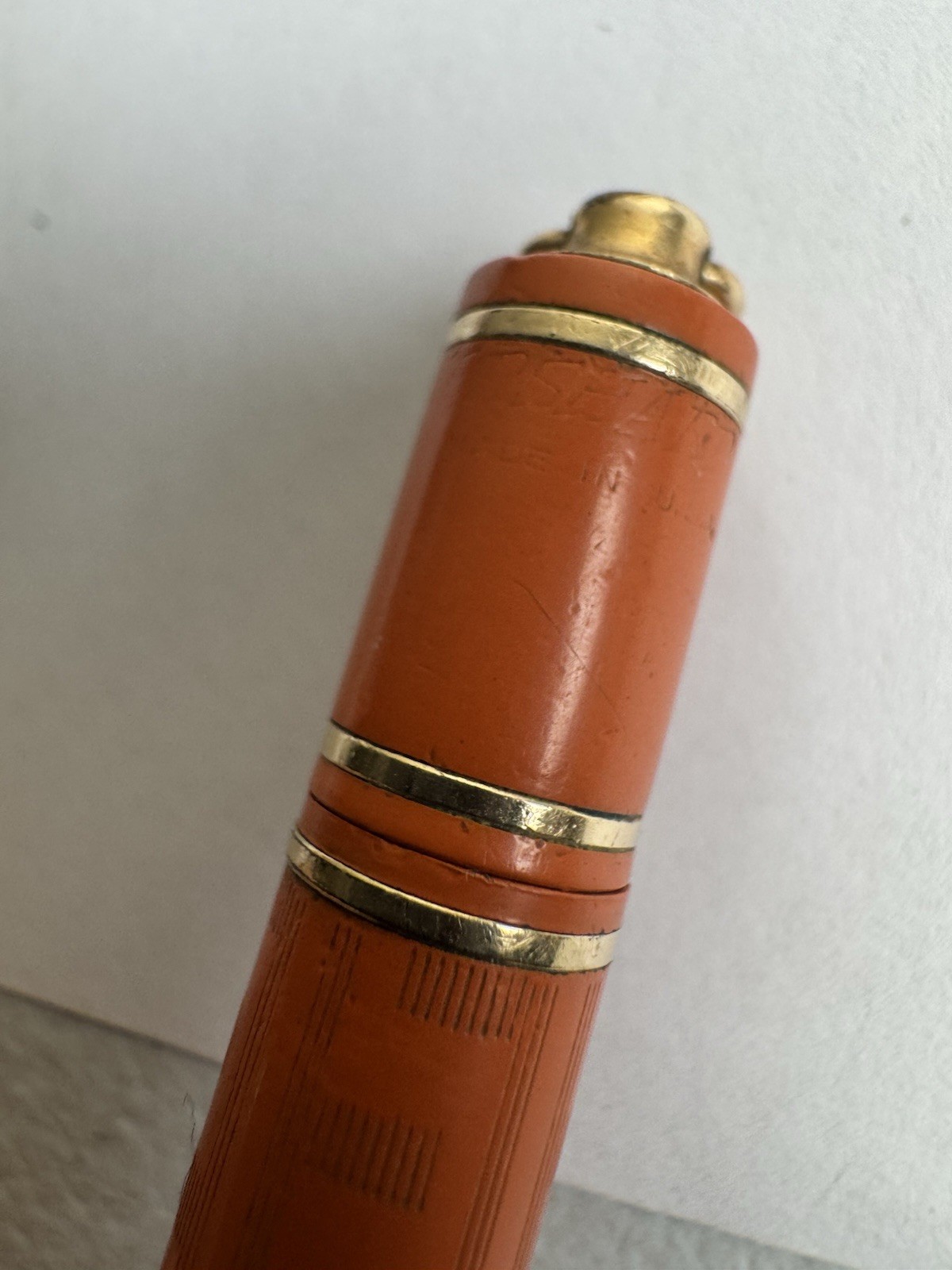 1920’s Wahl Eversharp Orange Mechanical Pencil Gold Filled USA Made Orange