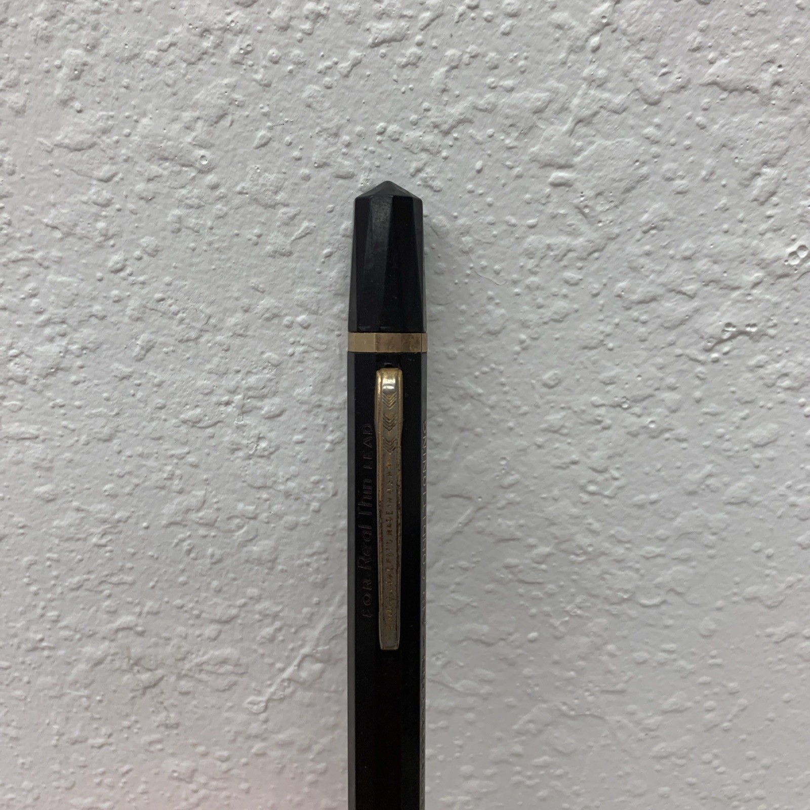 Vintage Auto point YORK Ad Mechanical Pencil Black Gold Made In USA * No Lead