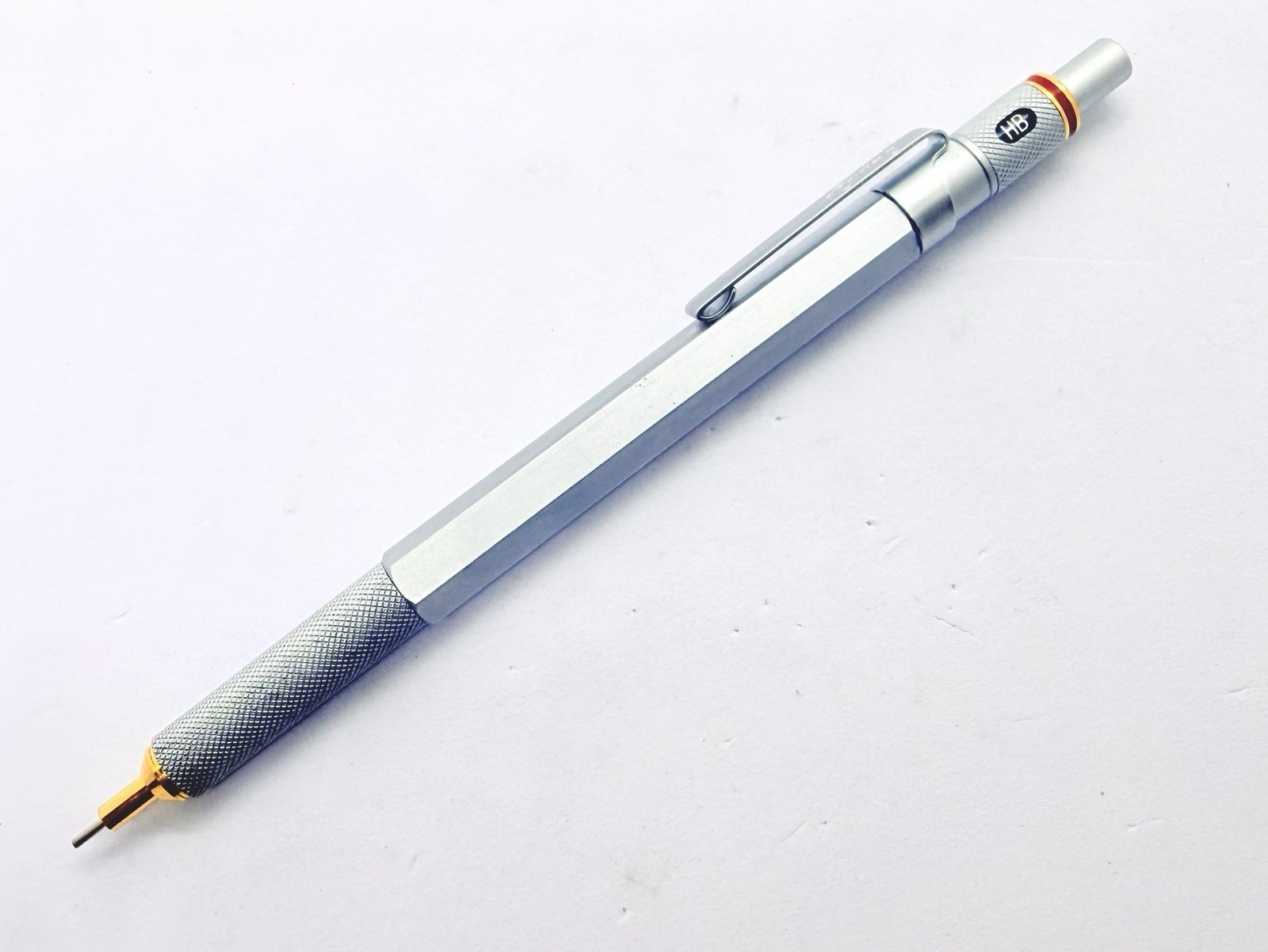 Rotring 600 Gold Twist Retract Tip Mechanical Pencil 0.7 Silver Color functional