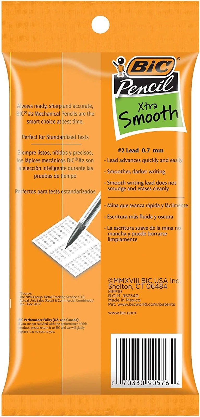 Xtra-Life Mechanical Pencil, Clear Barrel, Medium Point (0.7mm), 10-Count, Packa