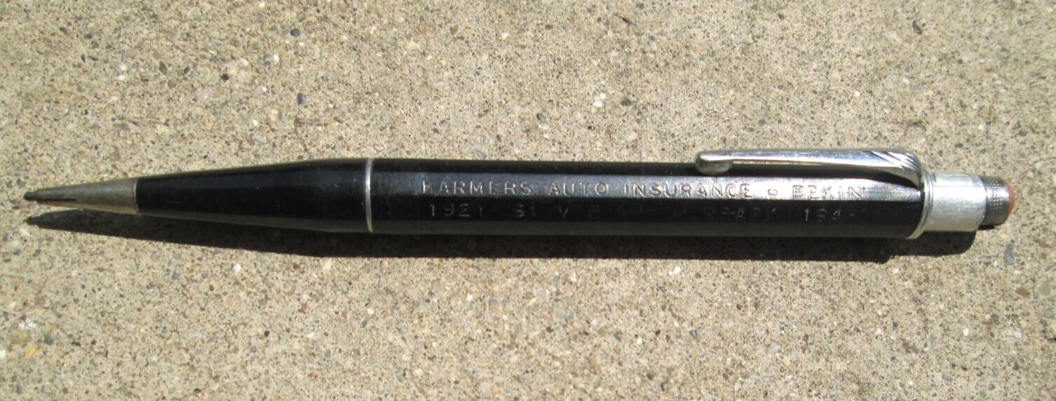 VTG Lot of 2 Mechanical Pencils From Farmers Auto Automobile Insurance Pekin IL