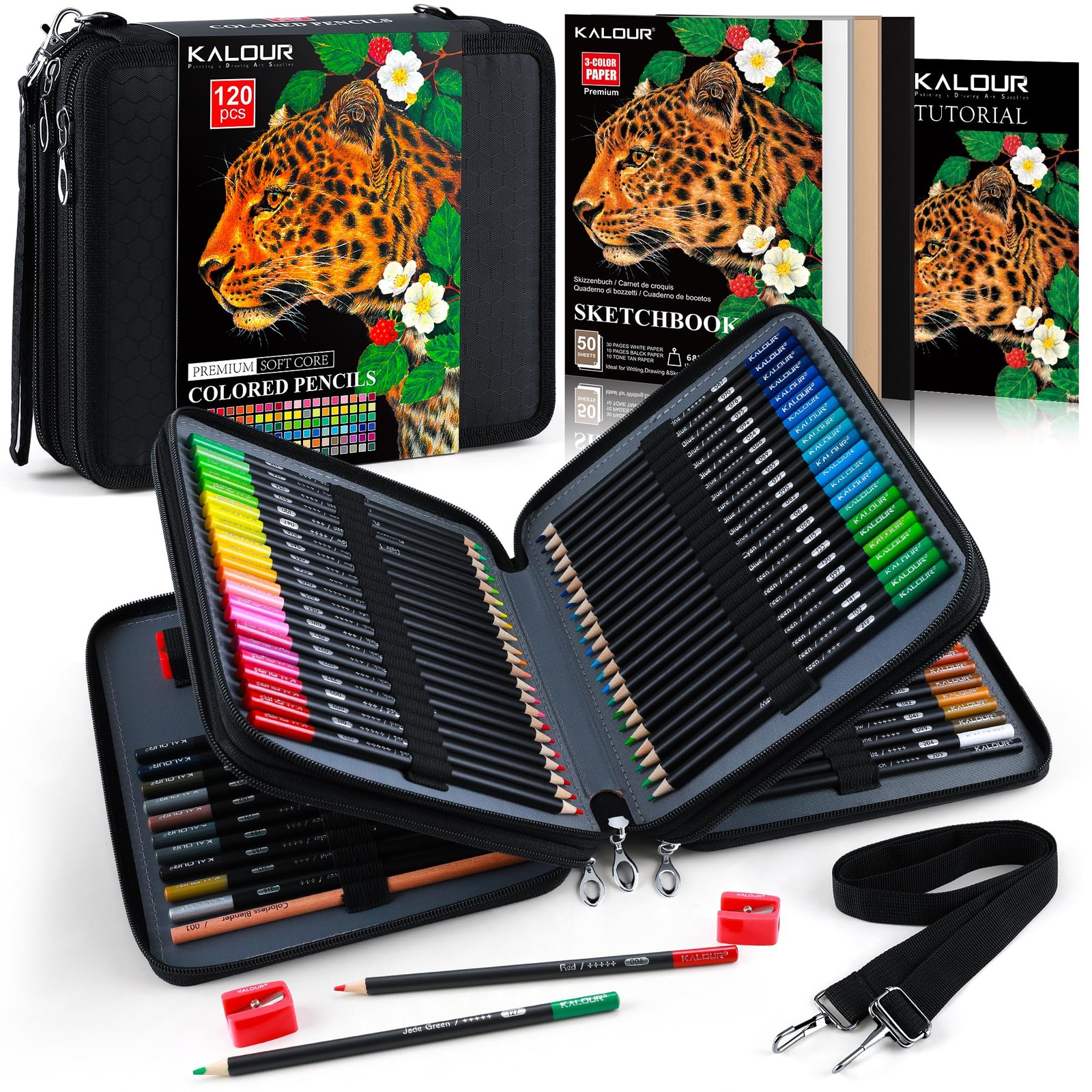 KALOUR 120 Colored Pencils Set with Carry 120 Count (Pack of 1), Multicolor