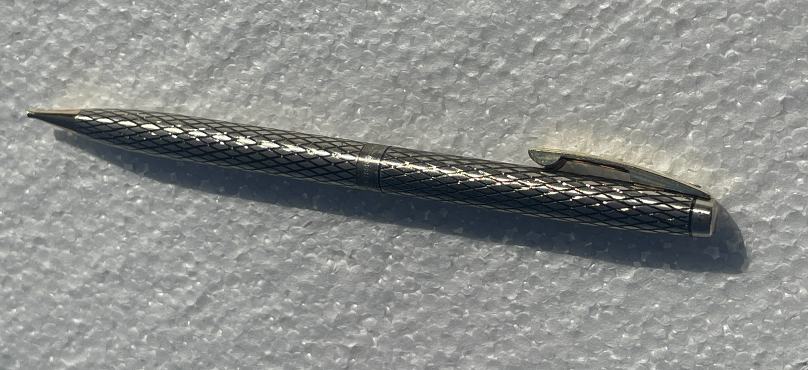 Vintage Sheaffer Imperial Sterling Silver Diamond Grid Mechanical Pencil Working