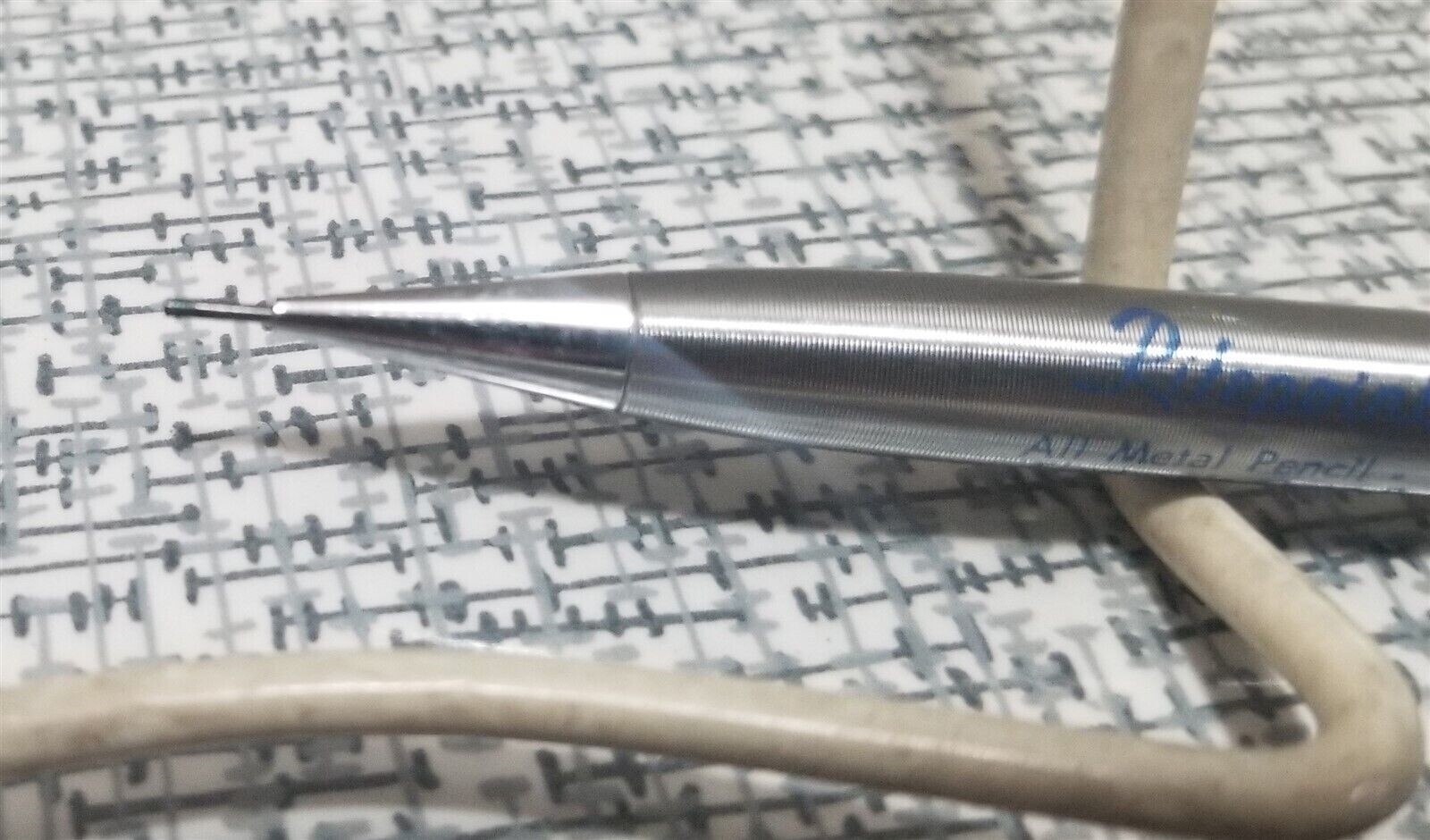 Vtg Ritepoint CADET Ribbed CHROME Metal Mechanical PENCIL Salesman Sample