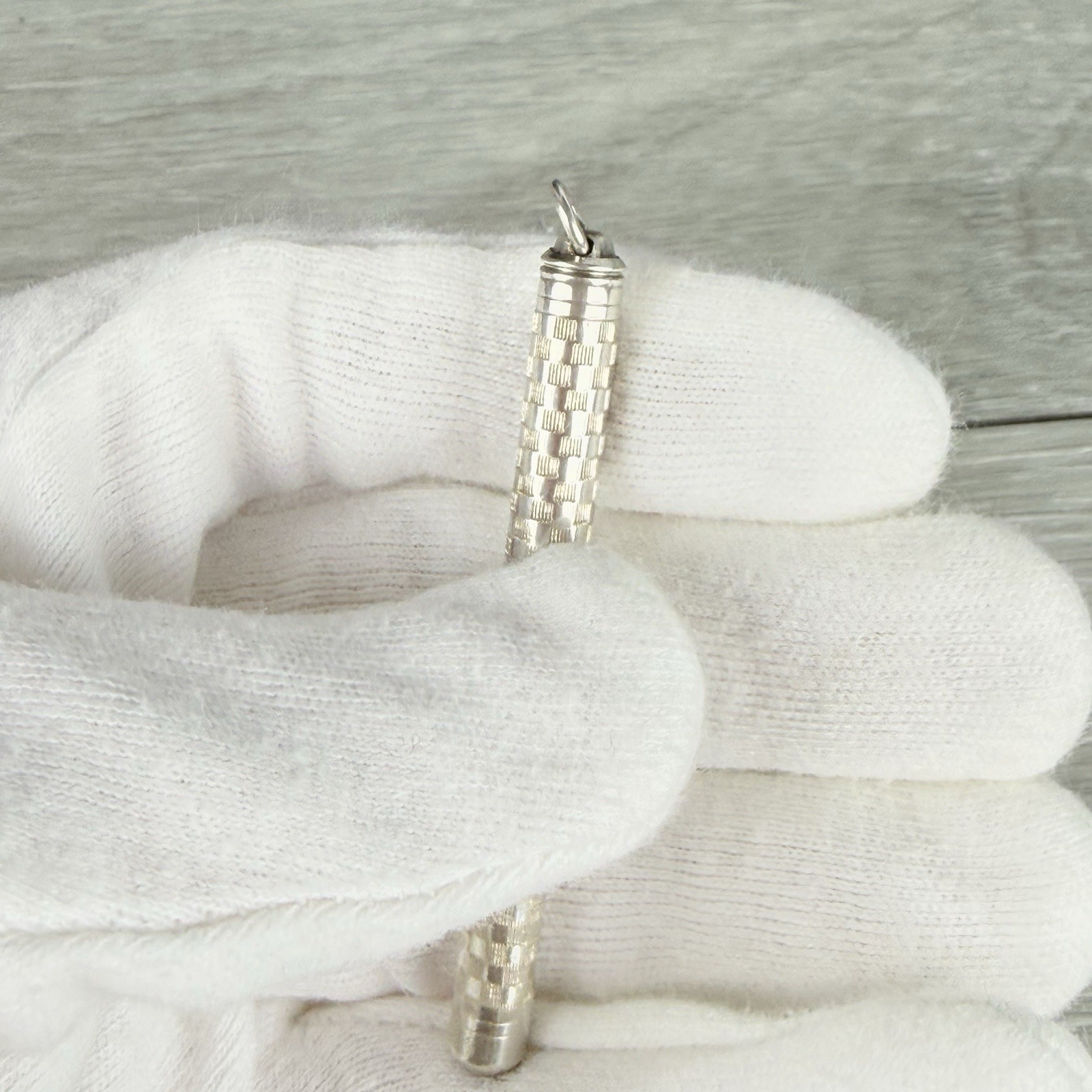 Vintage Sterling Silver Propelling Pencil Retractable Necklace Pendant or Fob