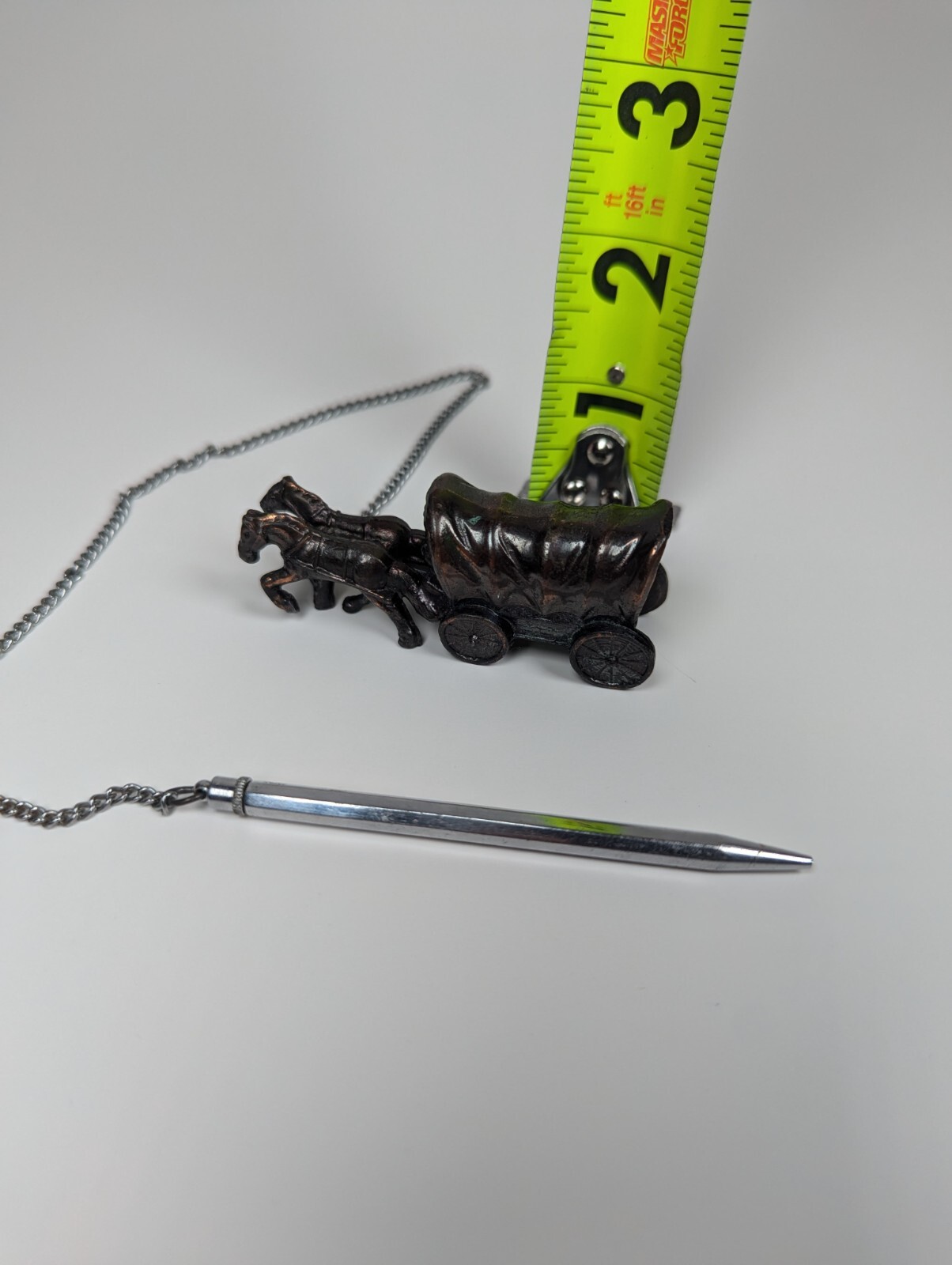 Cast Iron Horses & Wagon Vintage Twist Mechanical Pencil On Chain