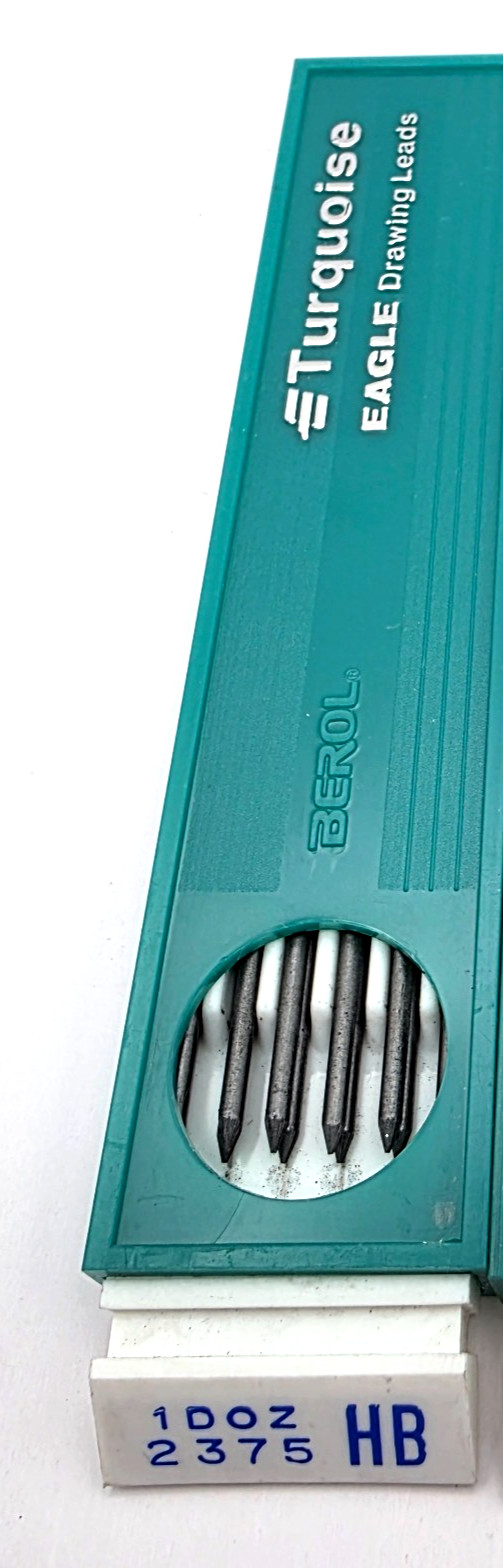 Vintage Berol Turquoise Eagle 2375 HB Drawing Leads 5 Tubes Drafting Refill