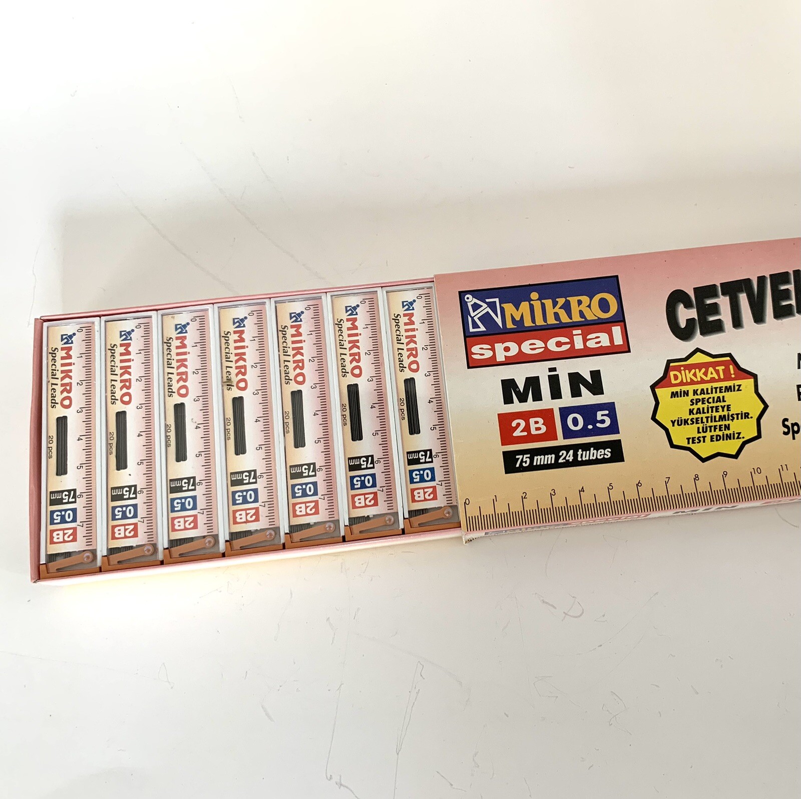 Mikro Mechanical Pencil Leads 0.5 2B Leads X 24 Tubes/Packs of 20 Leads Each NEW