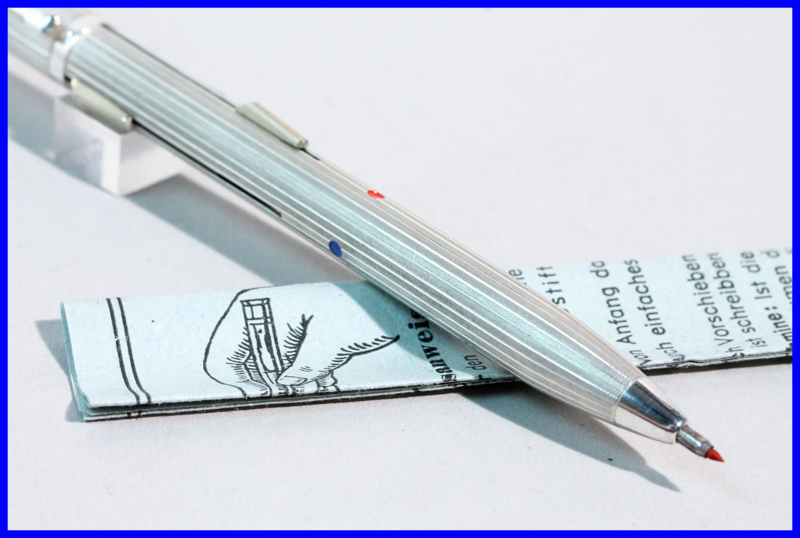 Fend Super Norma Matt-Silvered 2 Color Pen 1950s with Papers & Box