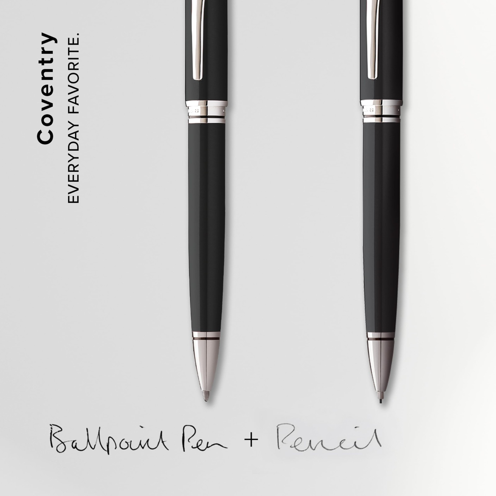 Coventry Black Lacquer Pen and Pencil Gift Set
