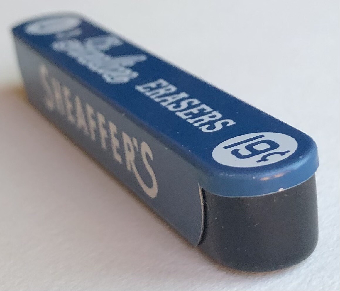 Vintage SHEAFFER Fineline U Mechanical Pencil Erasers Blue NOS 3pk Metal Tin USA